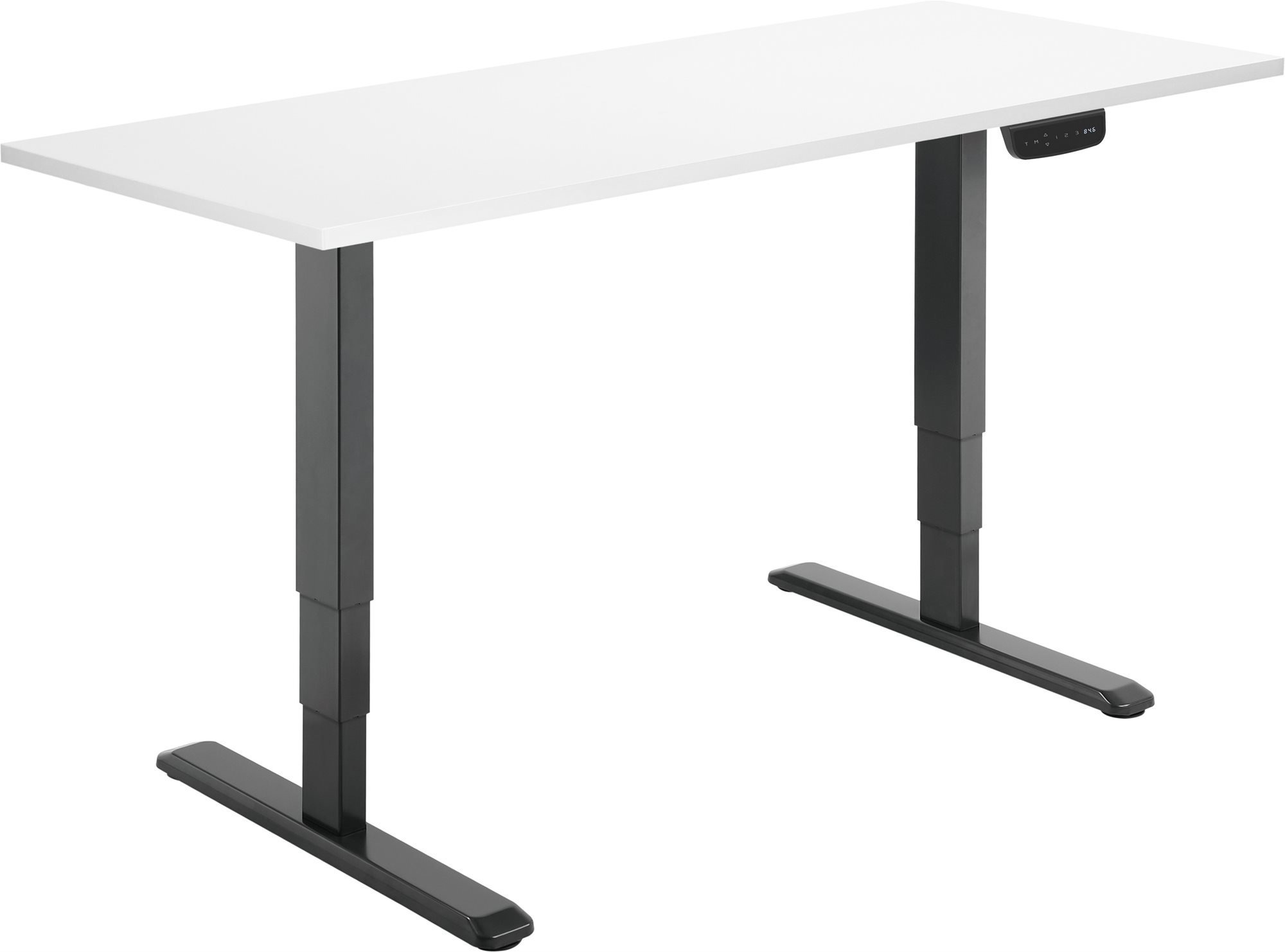 AlzaErgo Table ET1 NewGen čierny + doska TTE-03 160 × 80 cm biely laminát