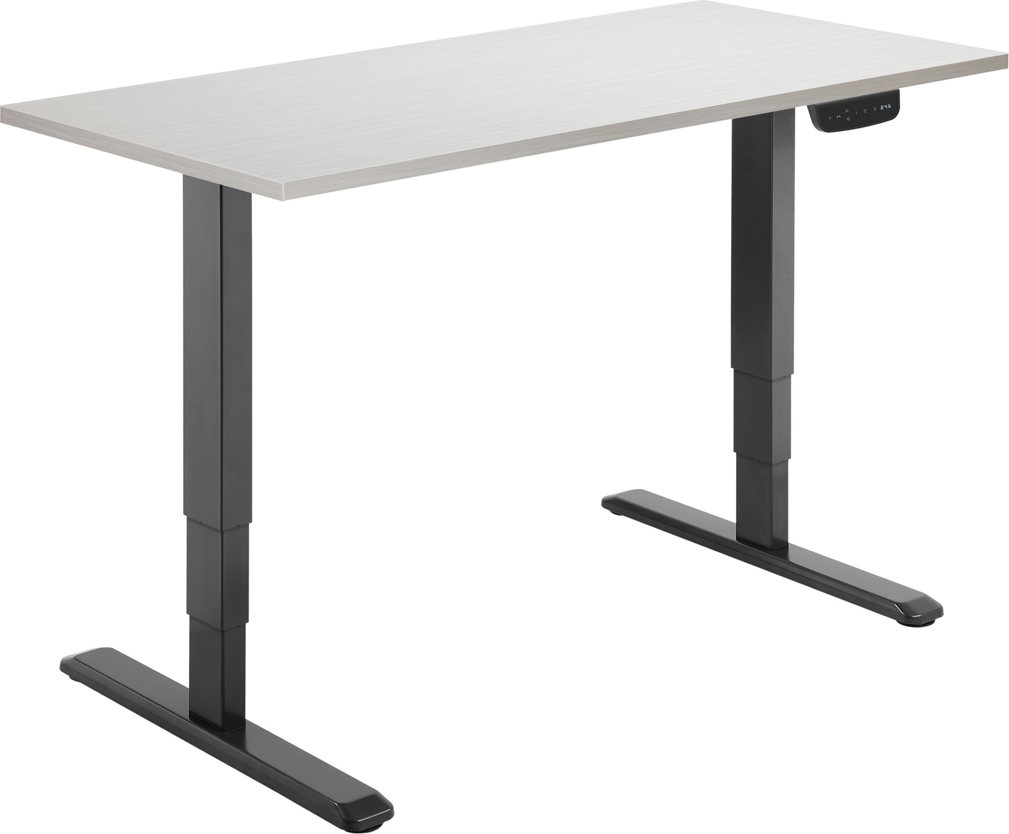 AlzaErgo Table ET1 NewGen čierny + doska TTE-12 120 × 80 cm biely dub