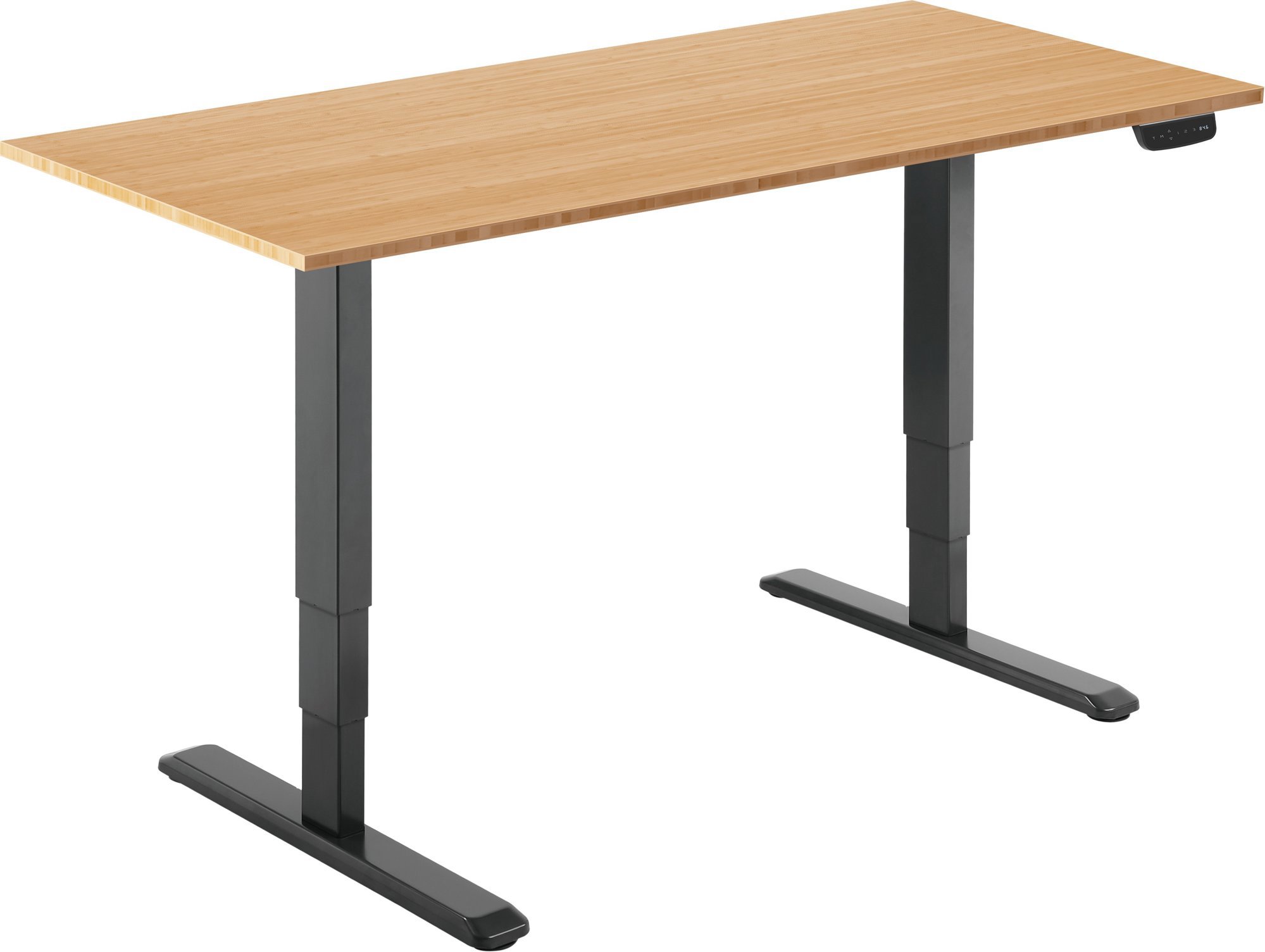 AlzaErgo Table ET1 NewGen čierny + doska 120×80 cm bambusová