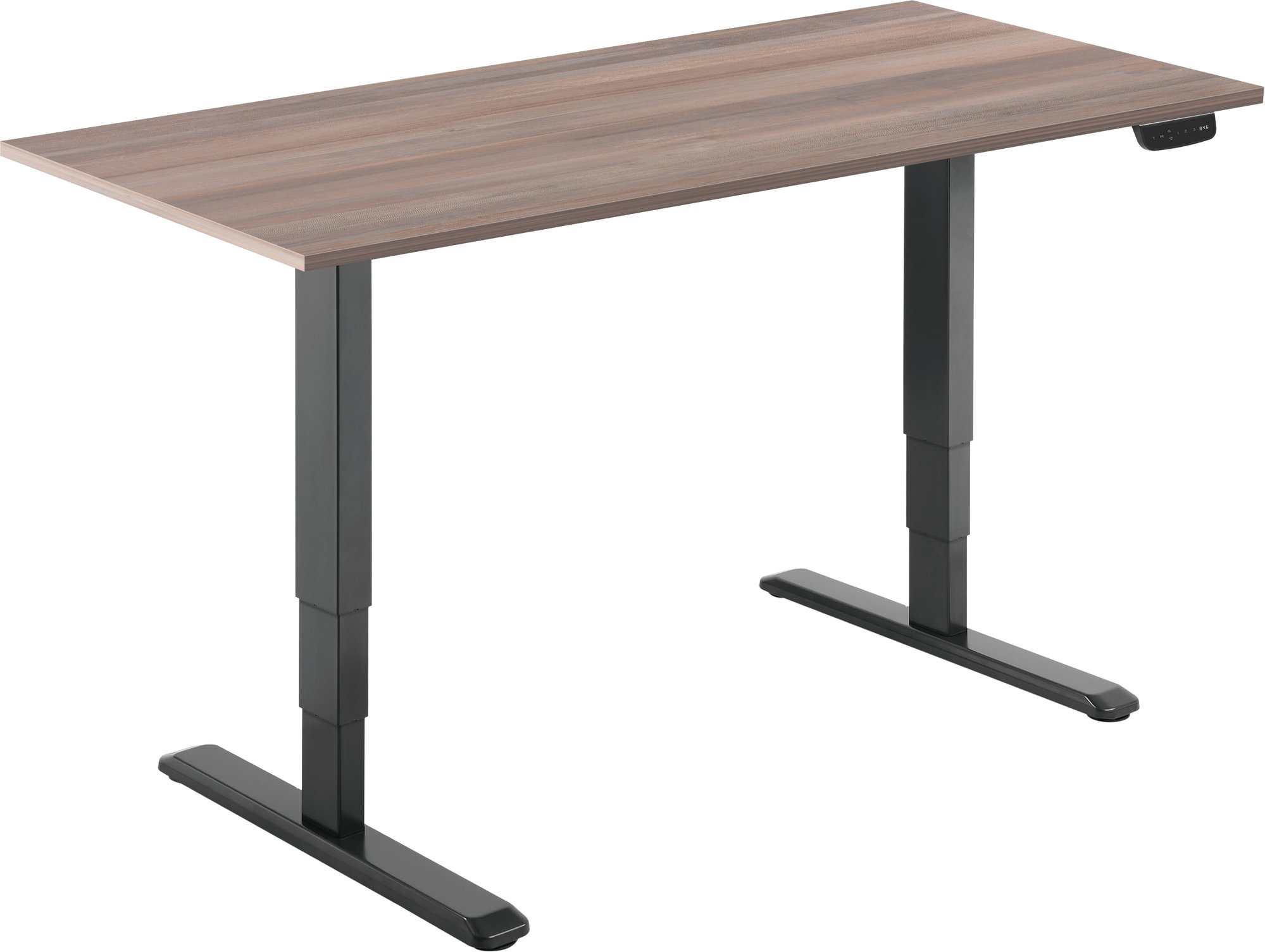 AlzaErgo Table ET1 NewGen čierny + doska 120 × 80 cm lamino šedý dub