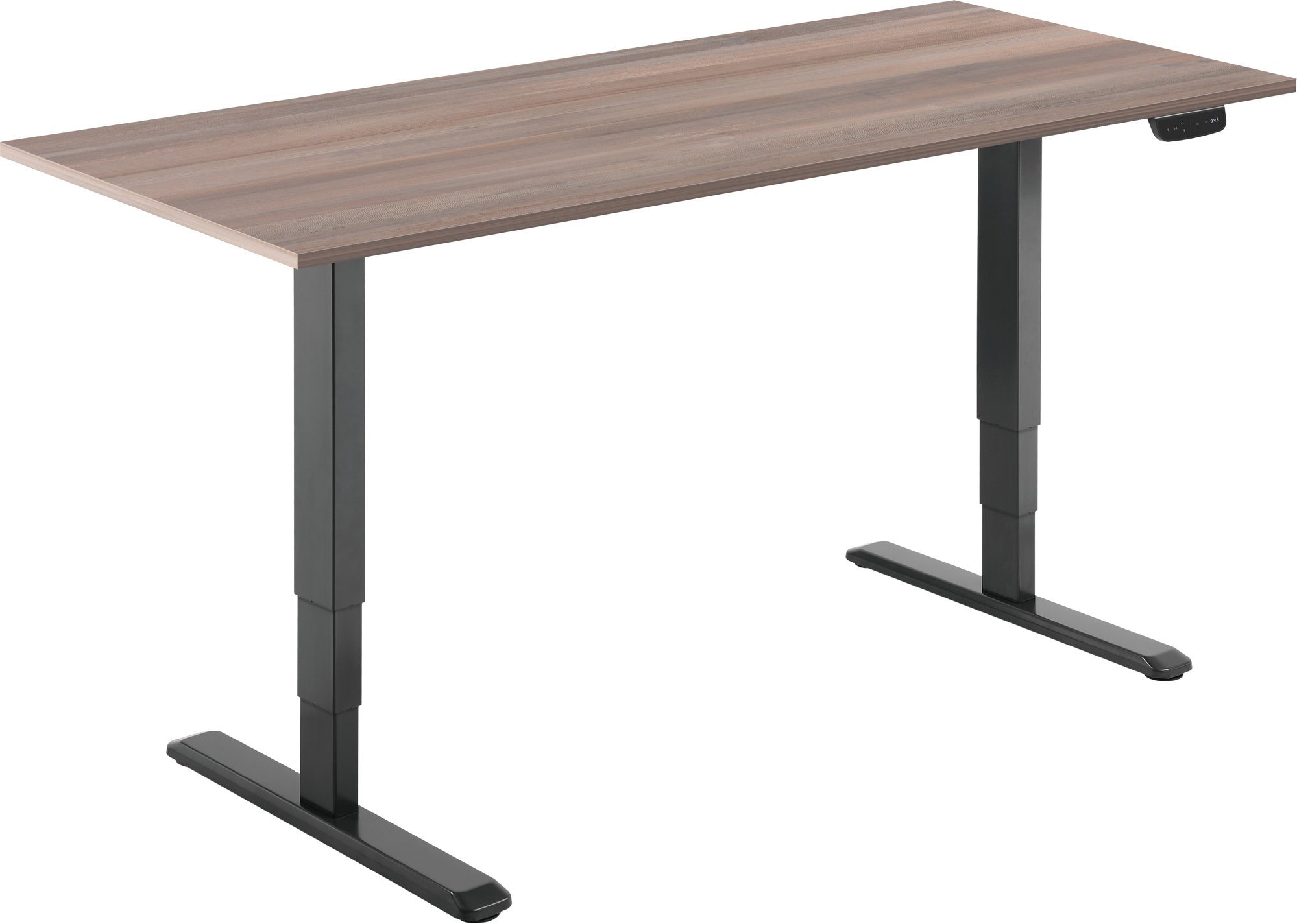 AlzaErgo Table ET1 NewGen čierny + doska 140 × 80 cm lamino sivý dub