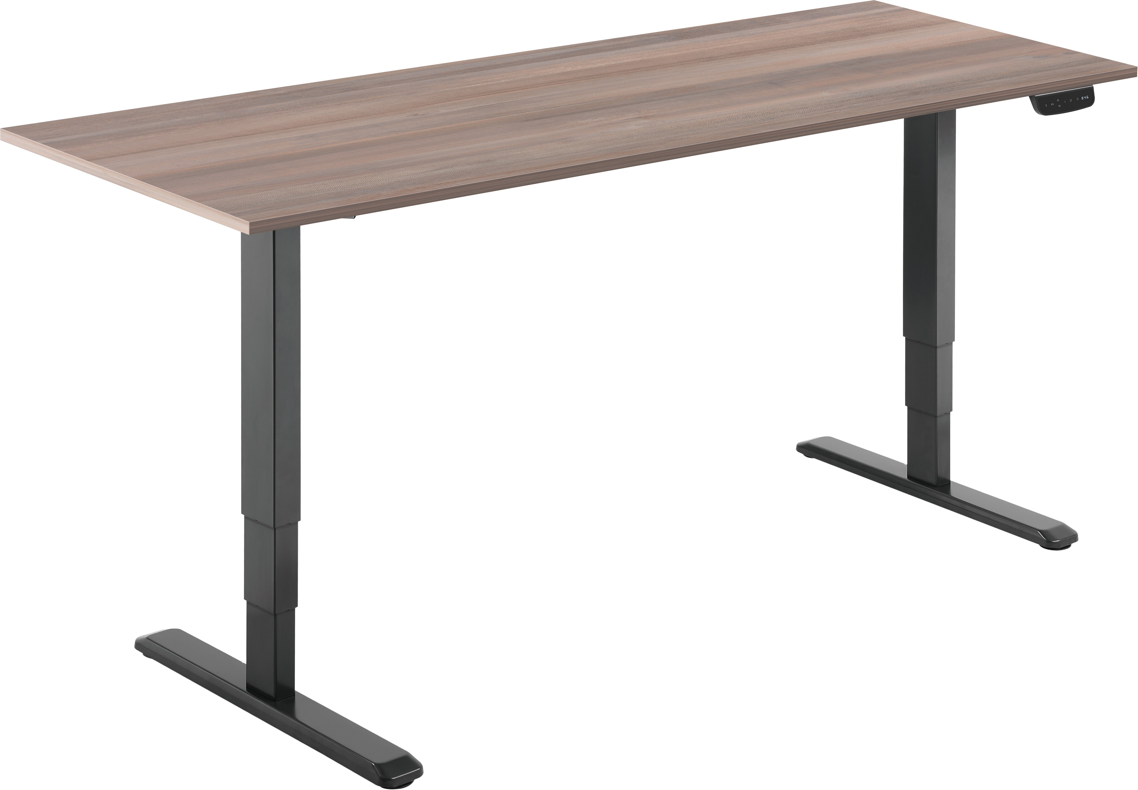AlzaErgo Table ET1 NewGen čierny + doska 160 × 80 cm lamino sivý dub