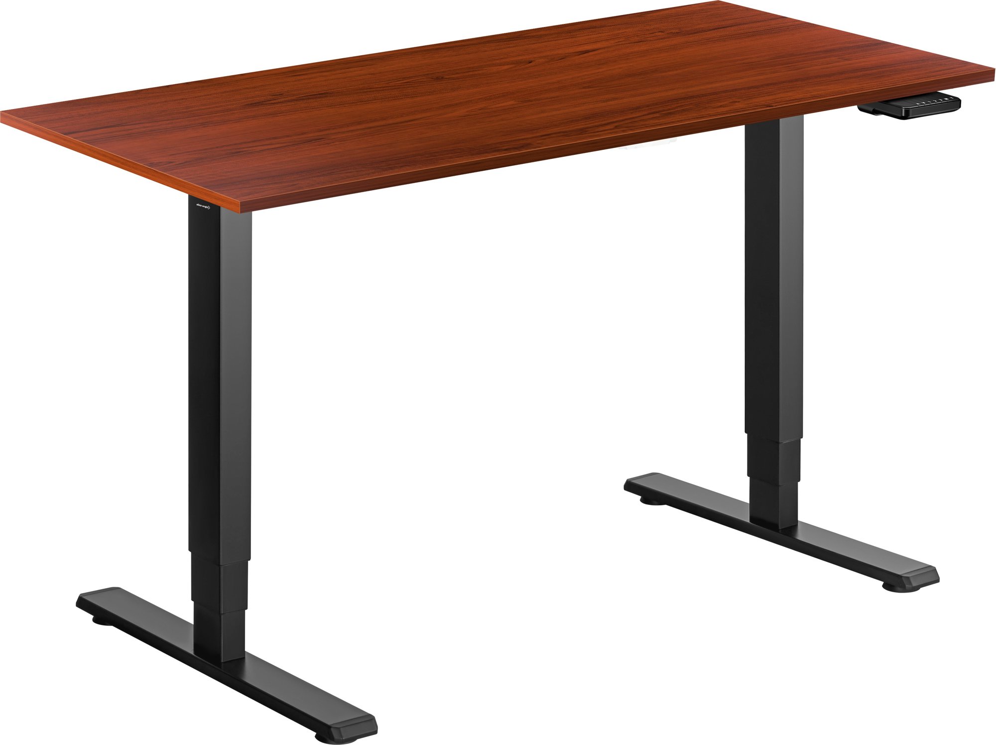 AlzaErgo Table ET1 Essential čierny + doska 120 × 80 cm lamino gaštan