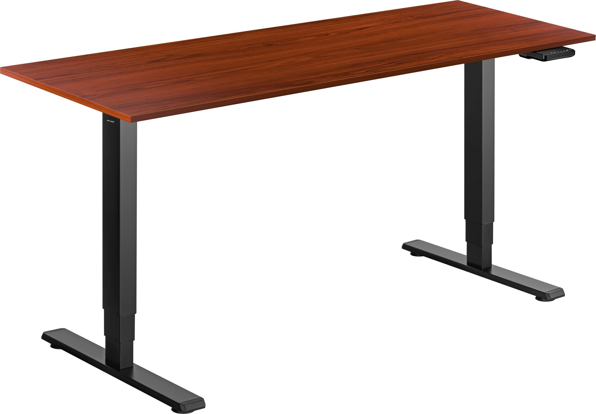AlzaErgo Table ET1 Essential čierny + doska 160 × 80 cm lamino gaštan