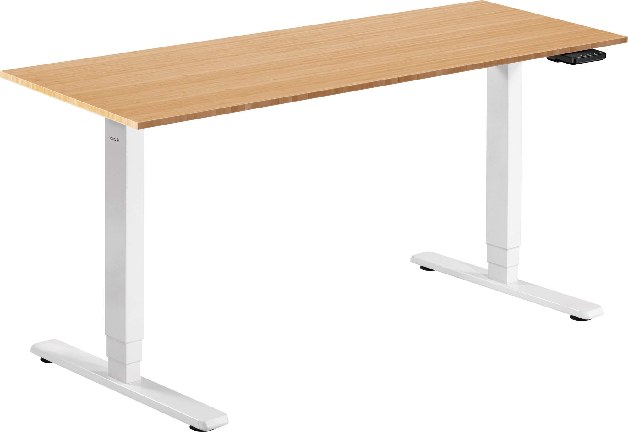 AlzaErgo Table ET1 Essential biely + doska 160 × 80 cm bambusová