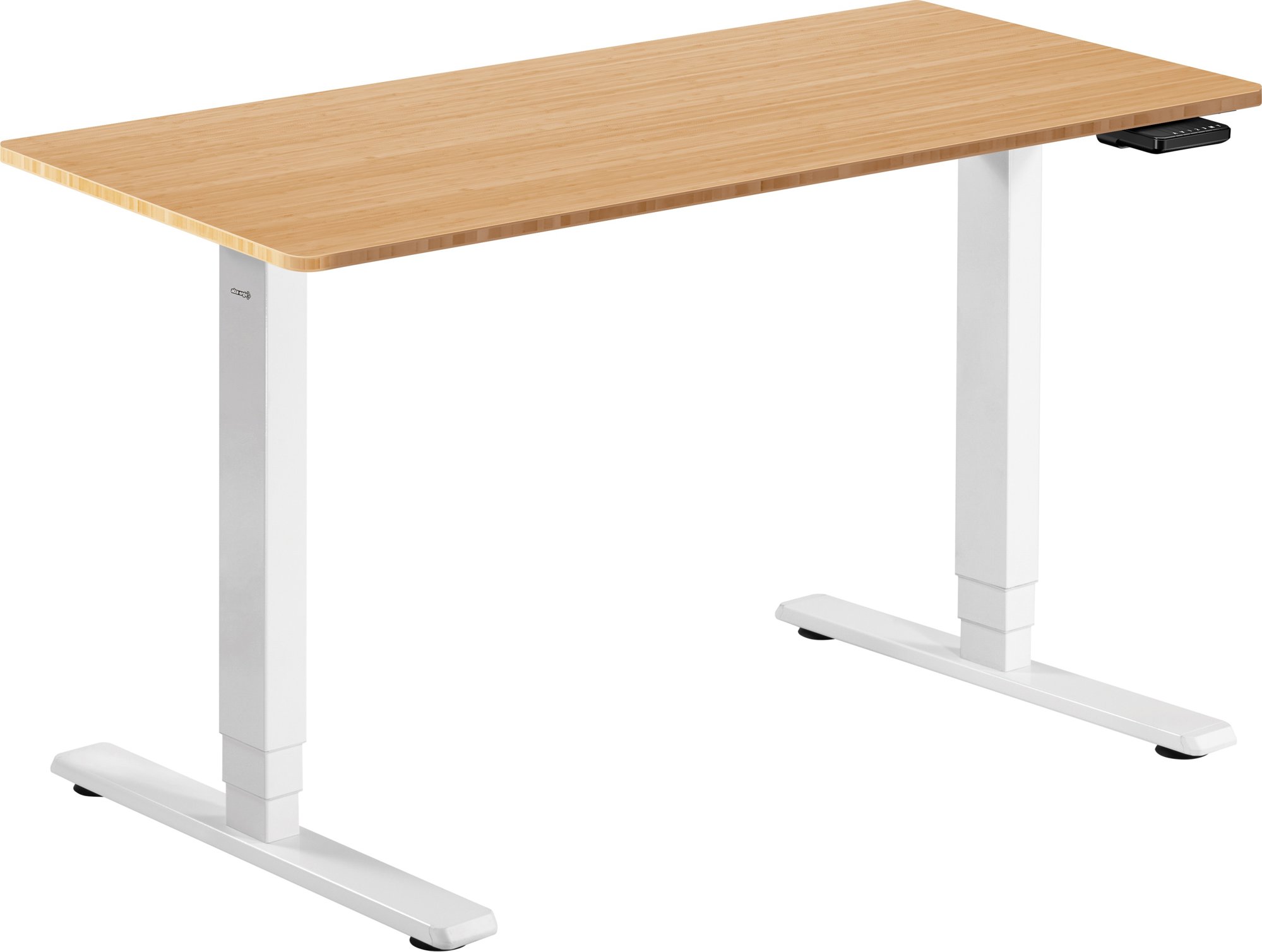 AlzaErgo Table ET1 Essential biely + doska 120 × 80 cm bambusová zaoblená