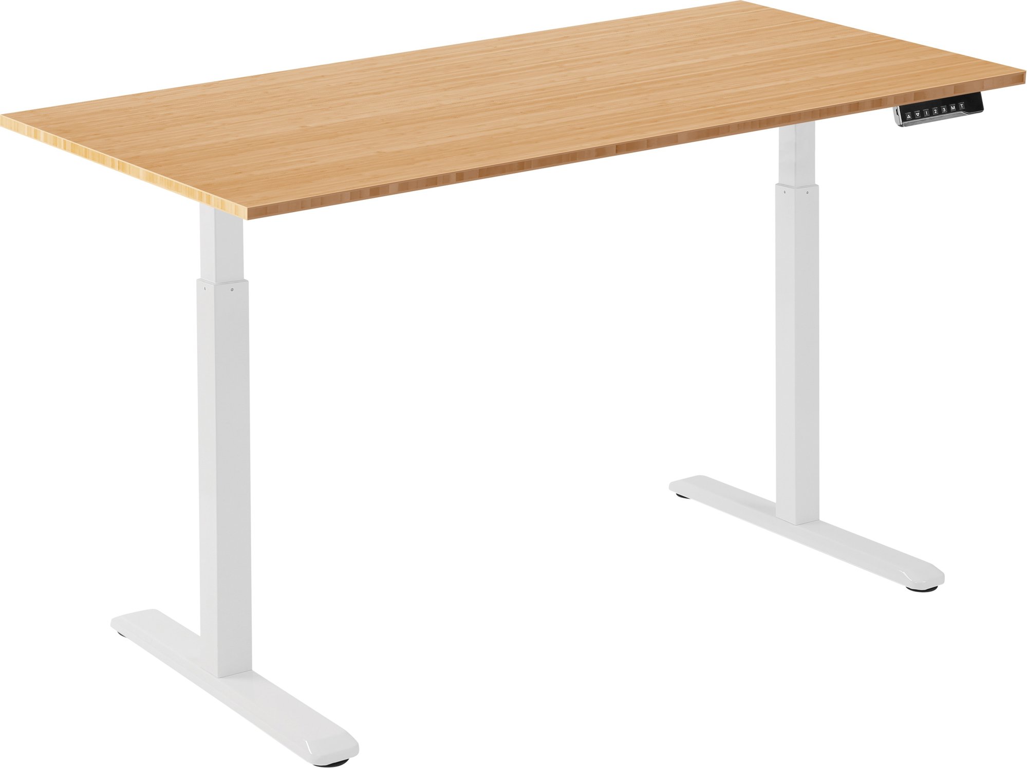 AlzaErgo Table ET2 biely + doska 120×80 cm bambusová