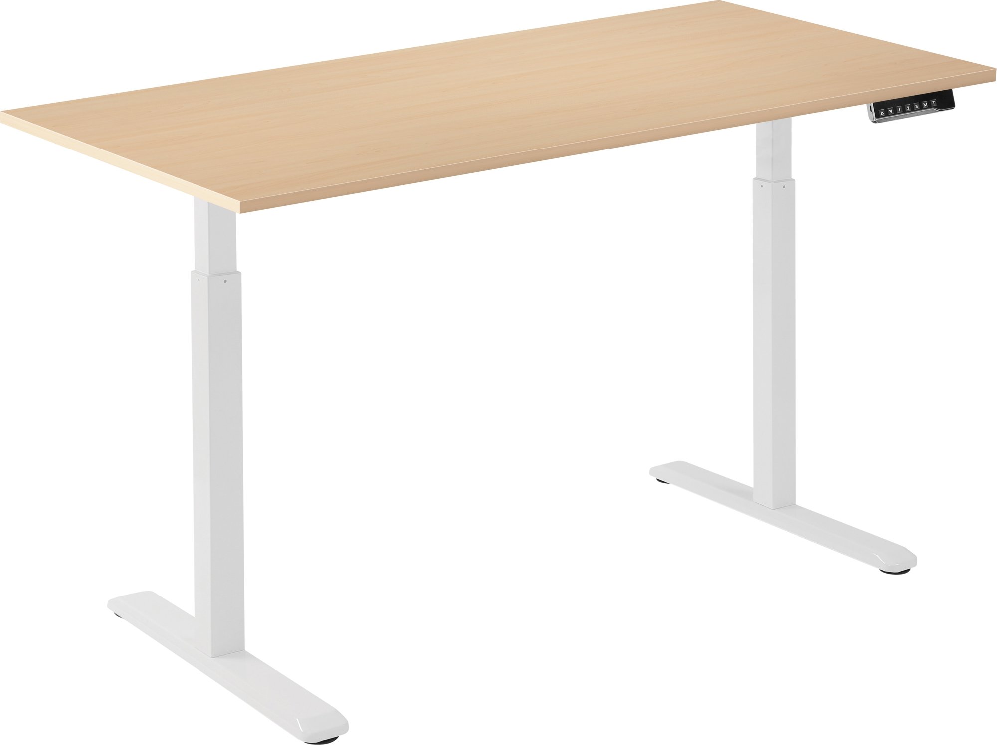 AlzaErgo Table ET2 biely + doska 120 × 80 cm lamino breza