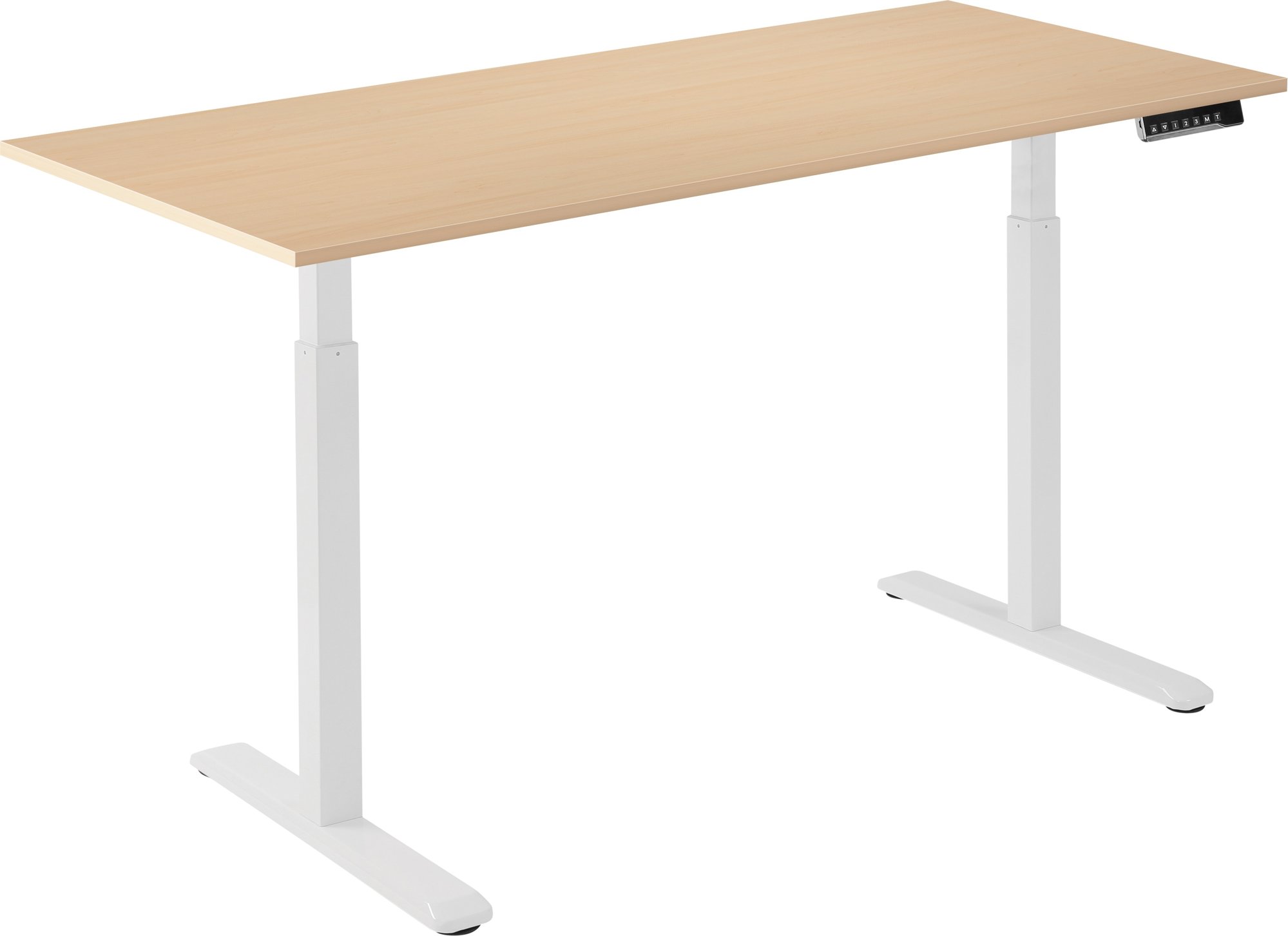AlzaErgo Table ET2 biely + doska 140 × 80 cm lamino breza