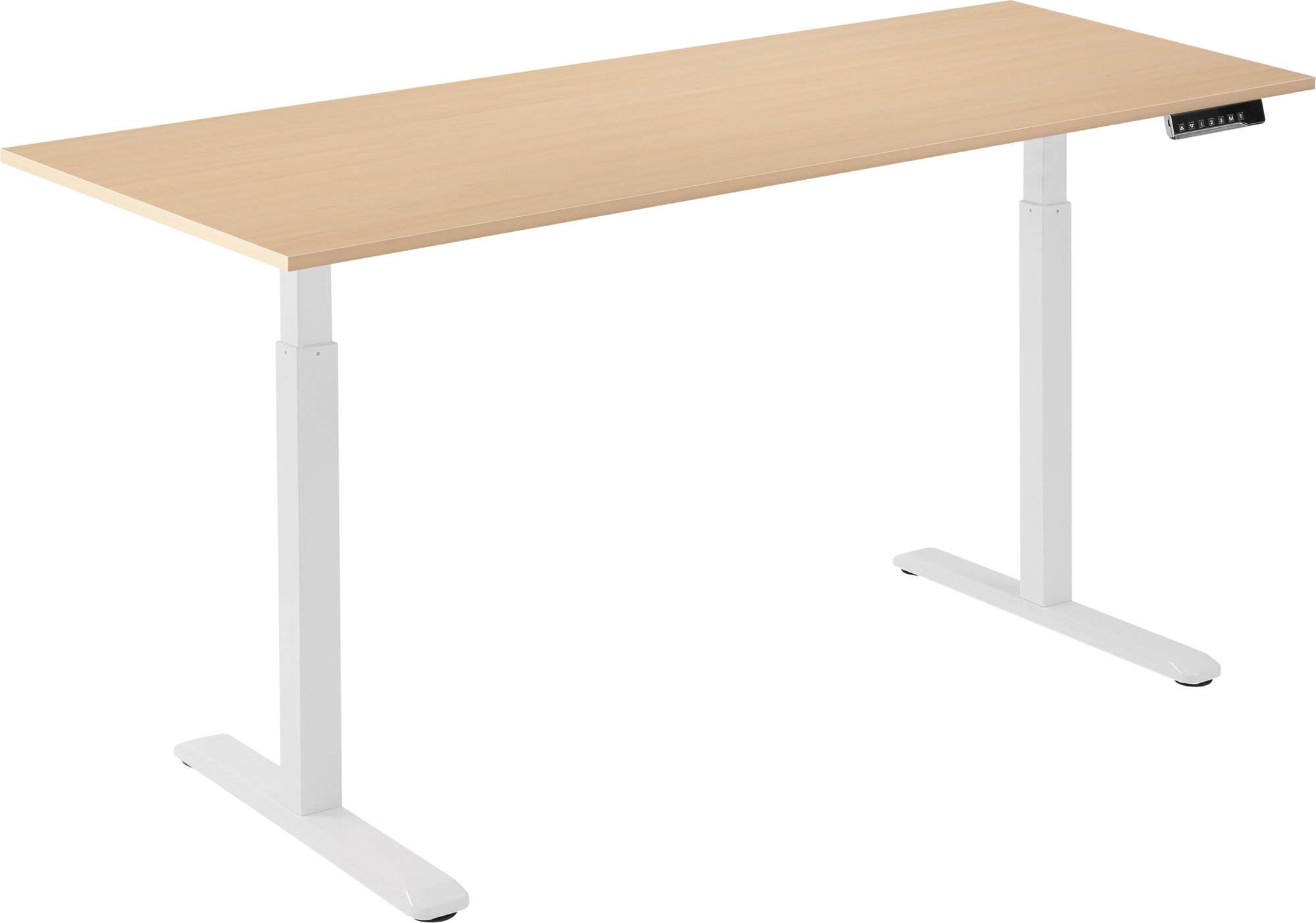 AlzaErgo Table ET2 biely + doska 160 × 80 cm lamino breza
