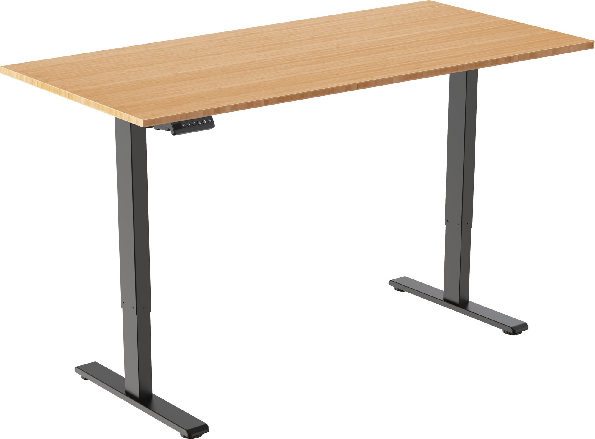 AlzaErgo Table ET2 Essential čierny + doska 120 × 80 cm bambusová