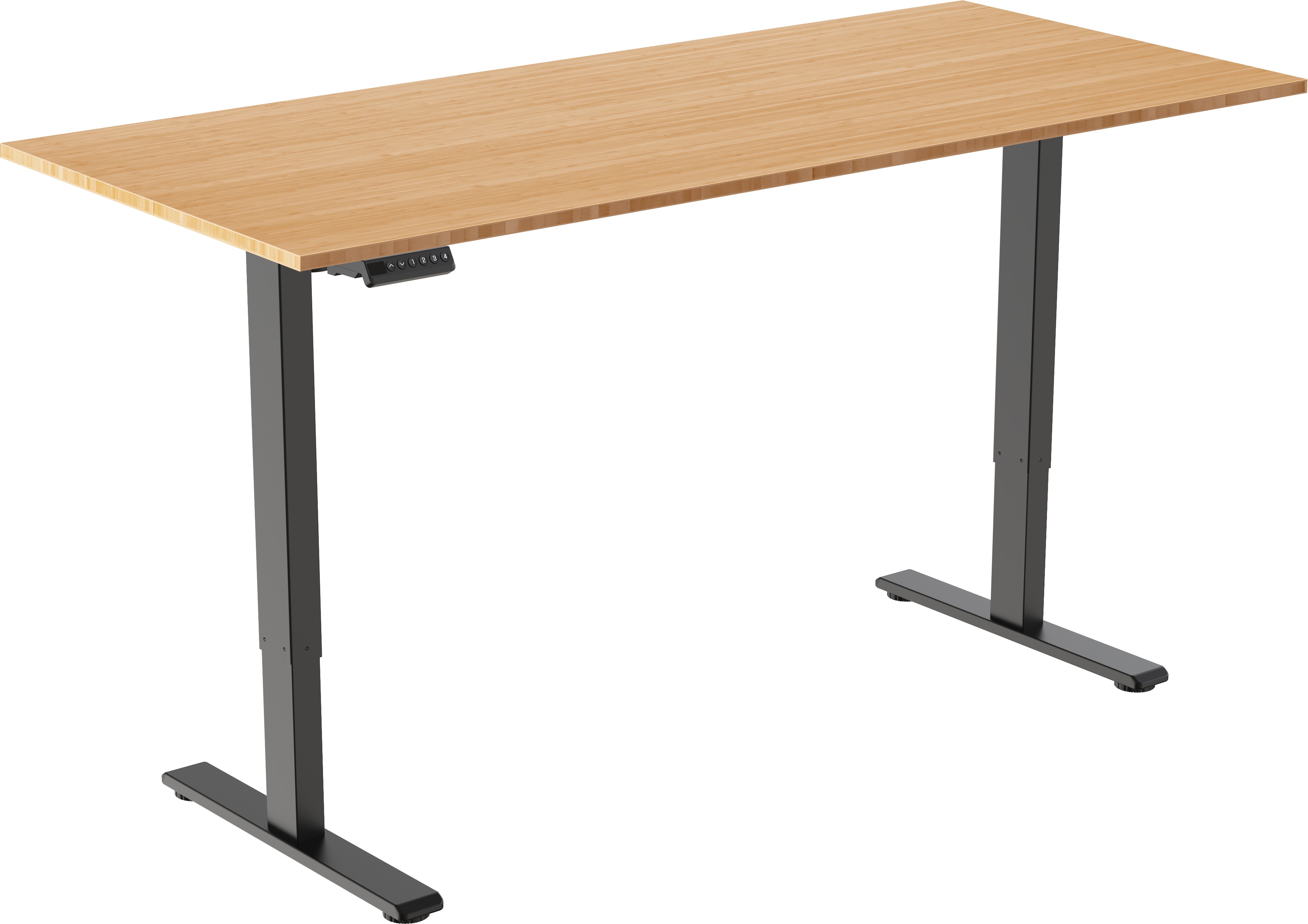 AlzaErgo Table ET2 Essential čierny + doska 140 × 80 cm bambusová