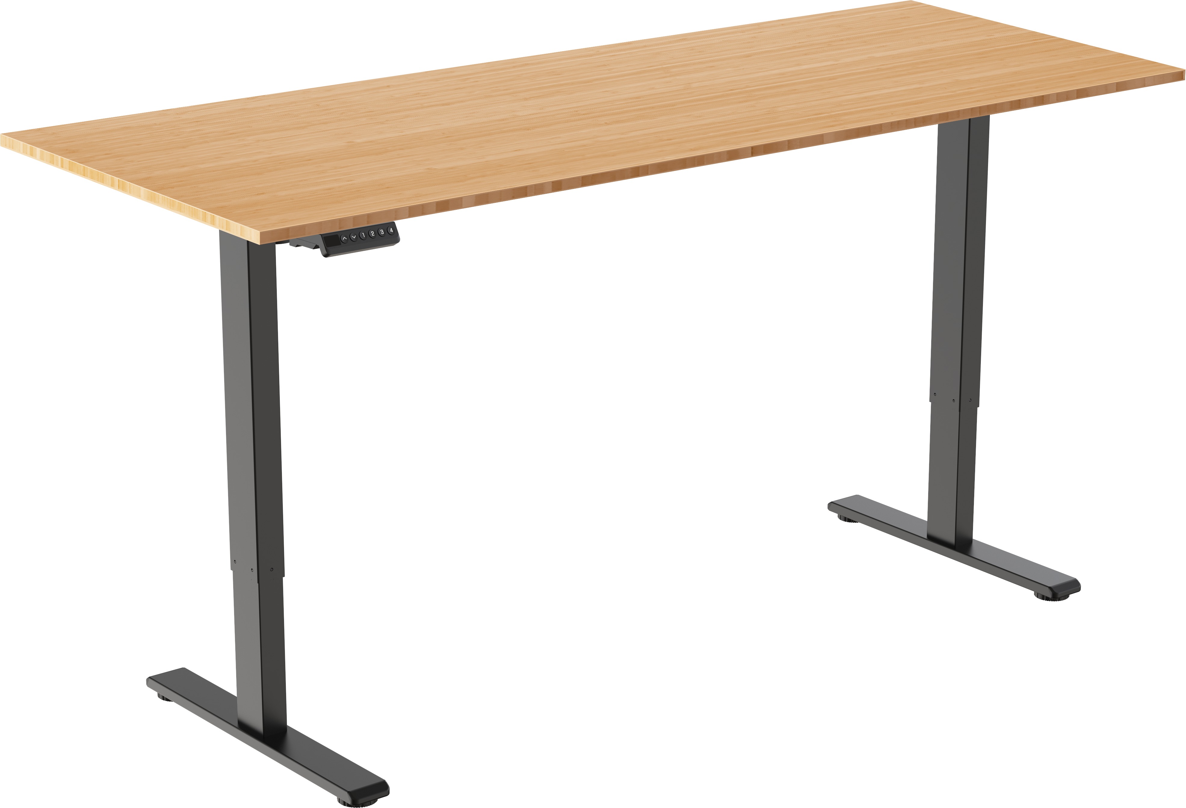 AlzaErgo Table ET2 Essential čierny + doska 160 × 80 cm bambusová