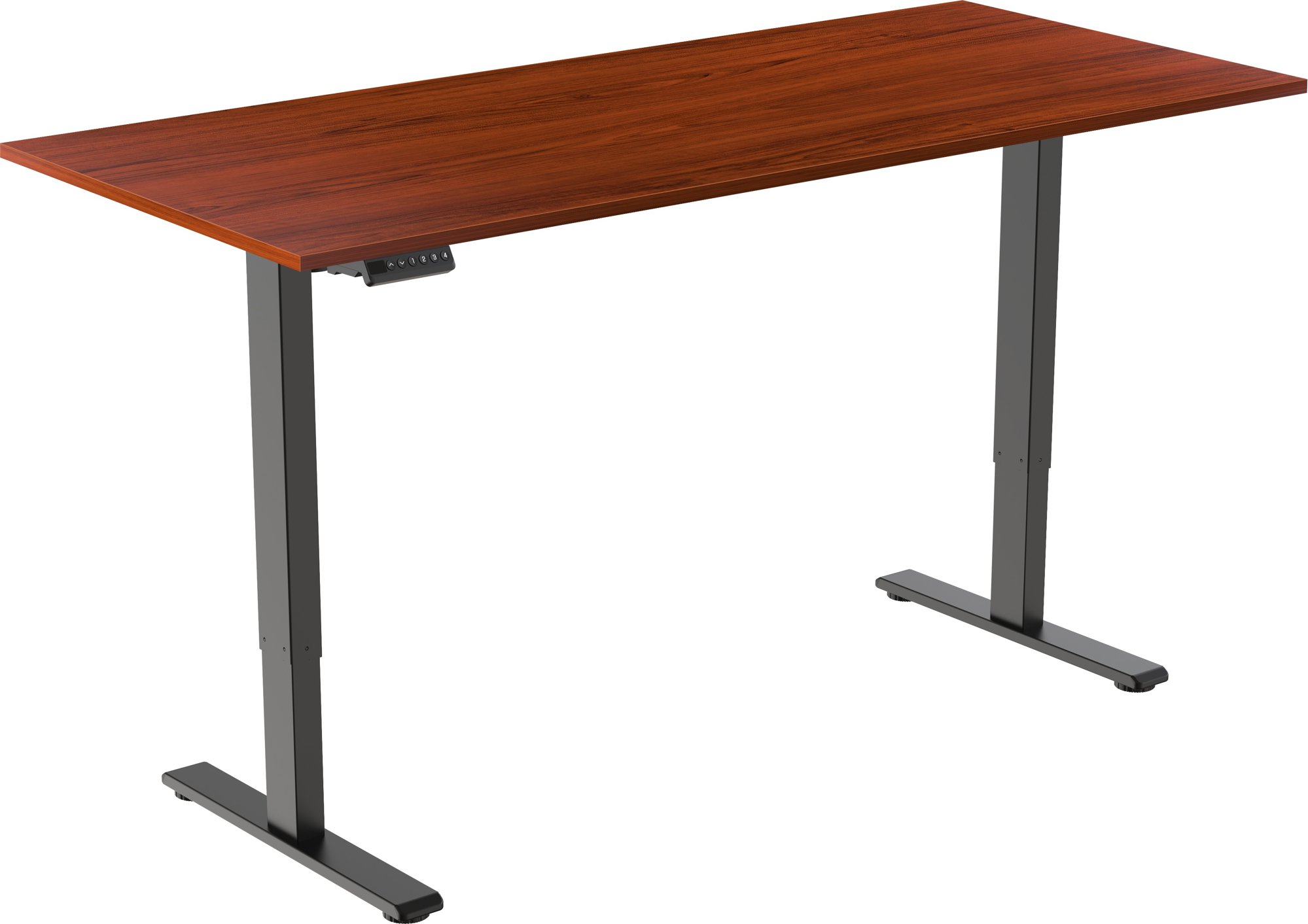AlzaErgo Table ET2 Essential čierny + doska 160 × 80 cm lamino gaštan