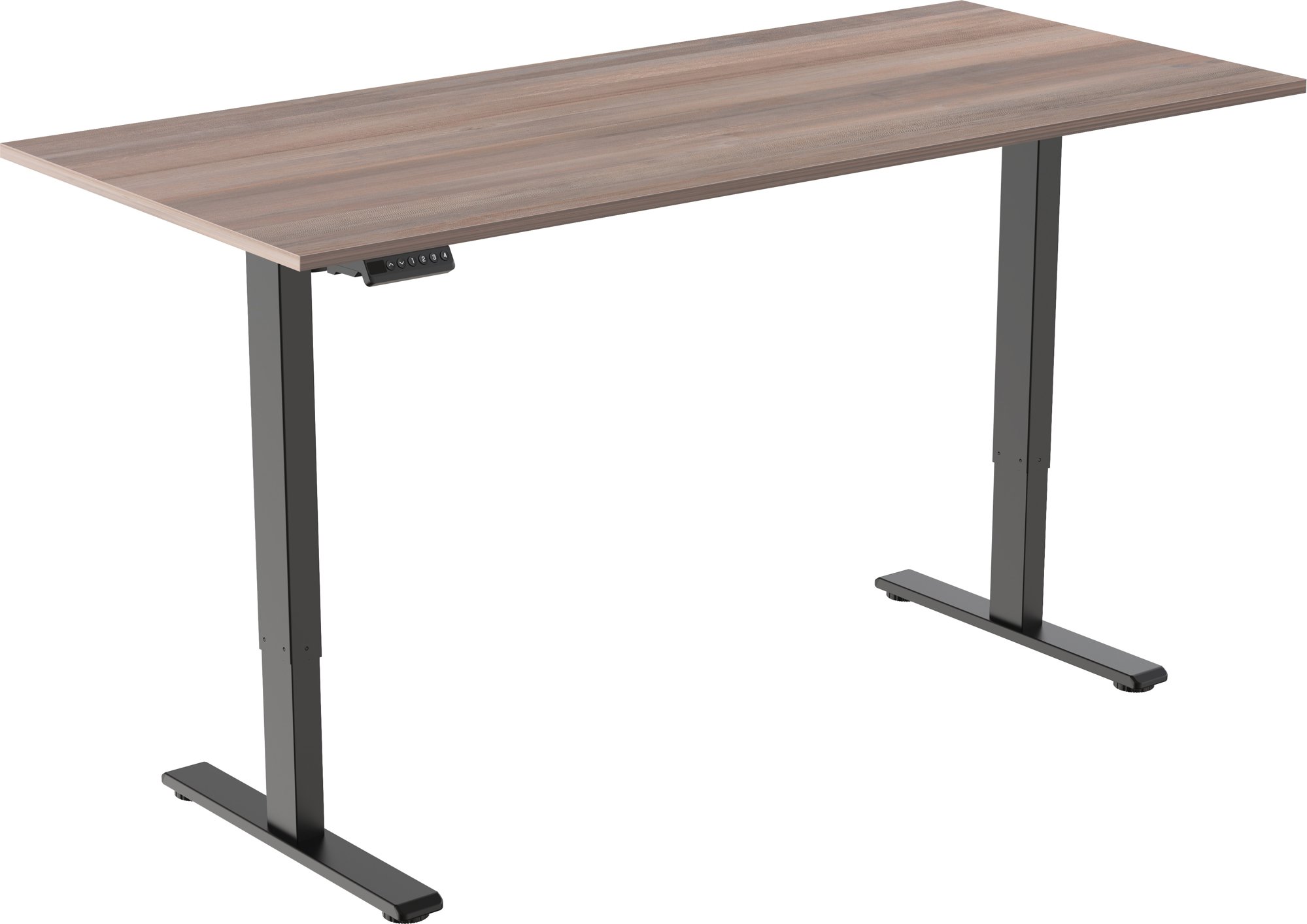 AlzaErgo Table ET2 Essential čierny + doska 140 × 80 cm lamino sivý dub