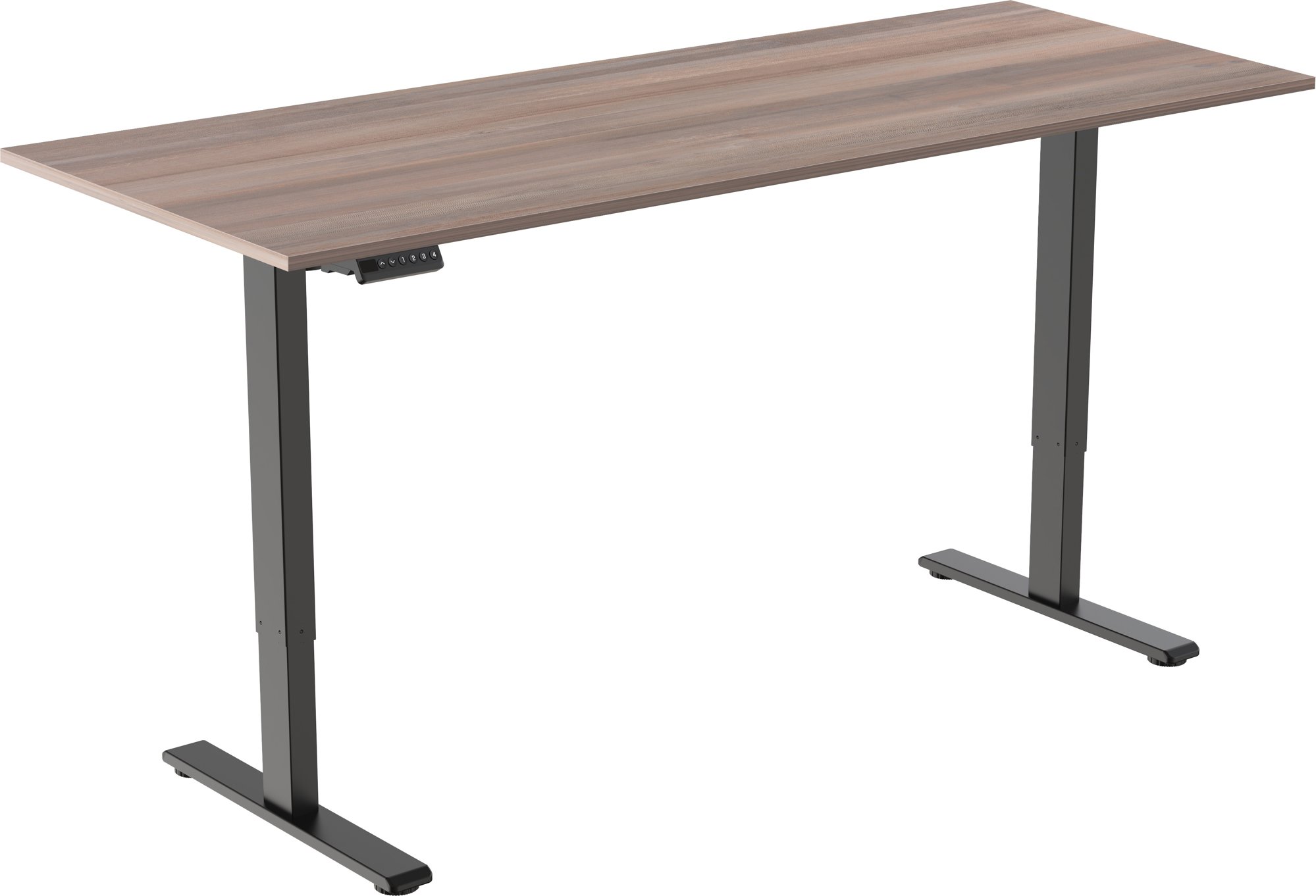 AlzaErgo Table ET2 Essential čierny + doska 160 × 80 cm lamino sivý dub