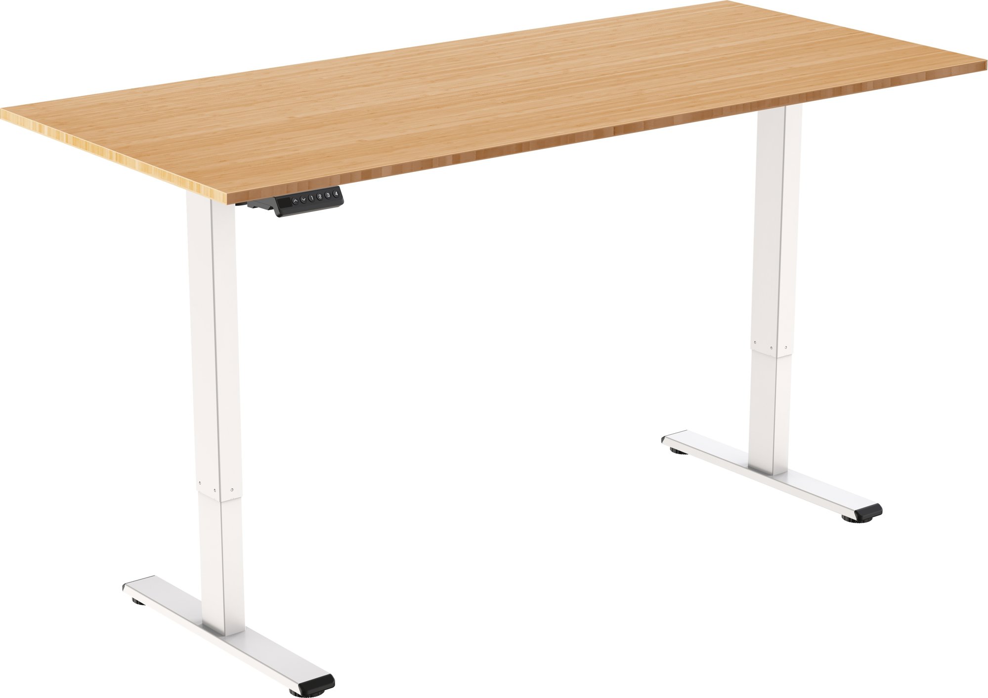 AlzaErgo Table ET2 Essential biely + doska 140 × 80 cm bambusová