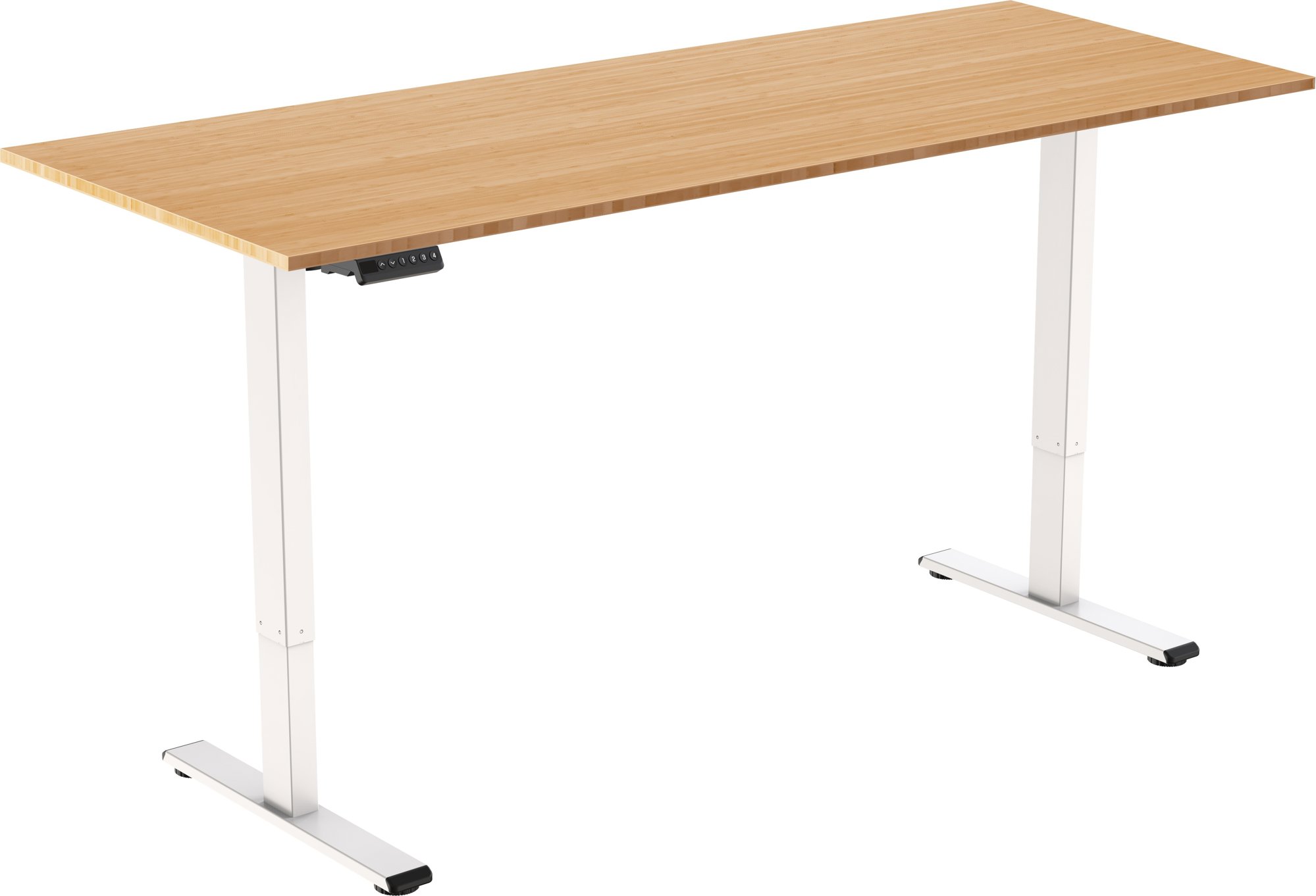 AlzaErgo Table ET2 Essential biely + doska 160 × 80 cm bambusová