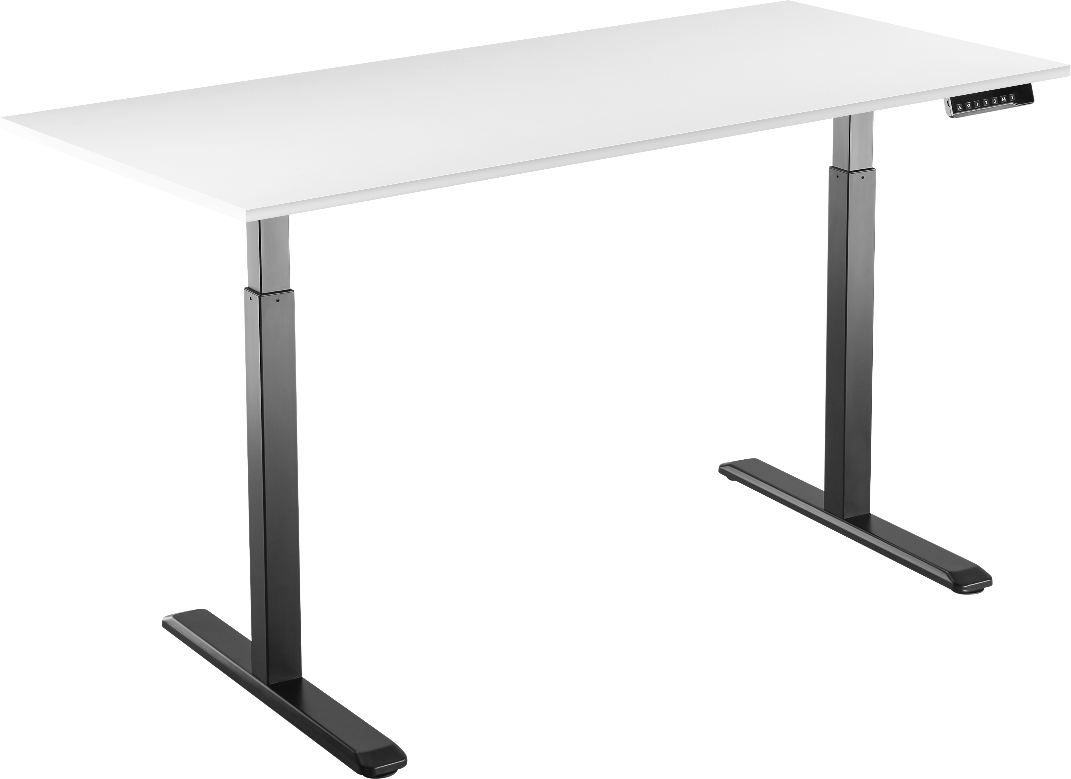 AlzaErgo Table ET2 čierny + doska TTE-01 140 × 80 cm biely laminát