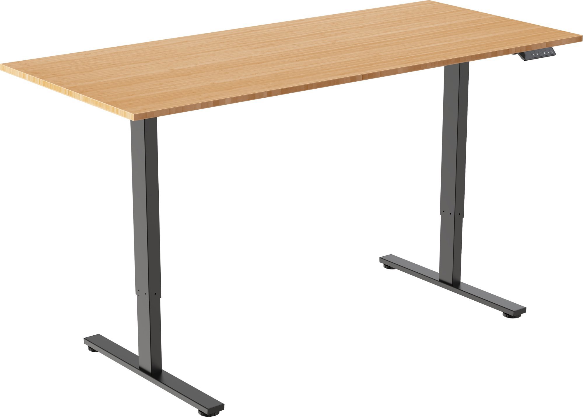 AlzaErgo Table ET2 Core čierny + doska 140 × 80 cm bambusová