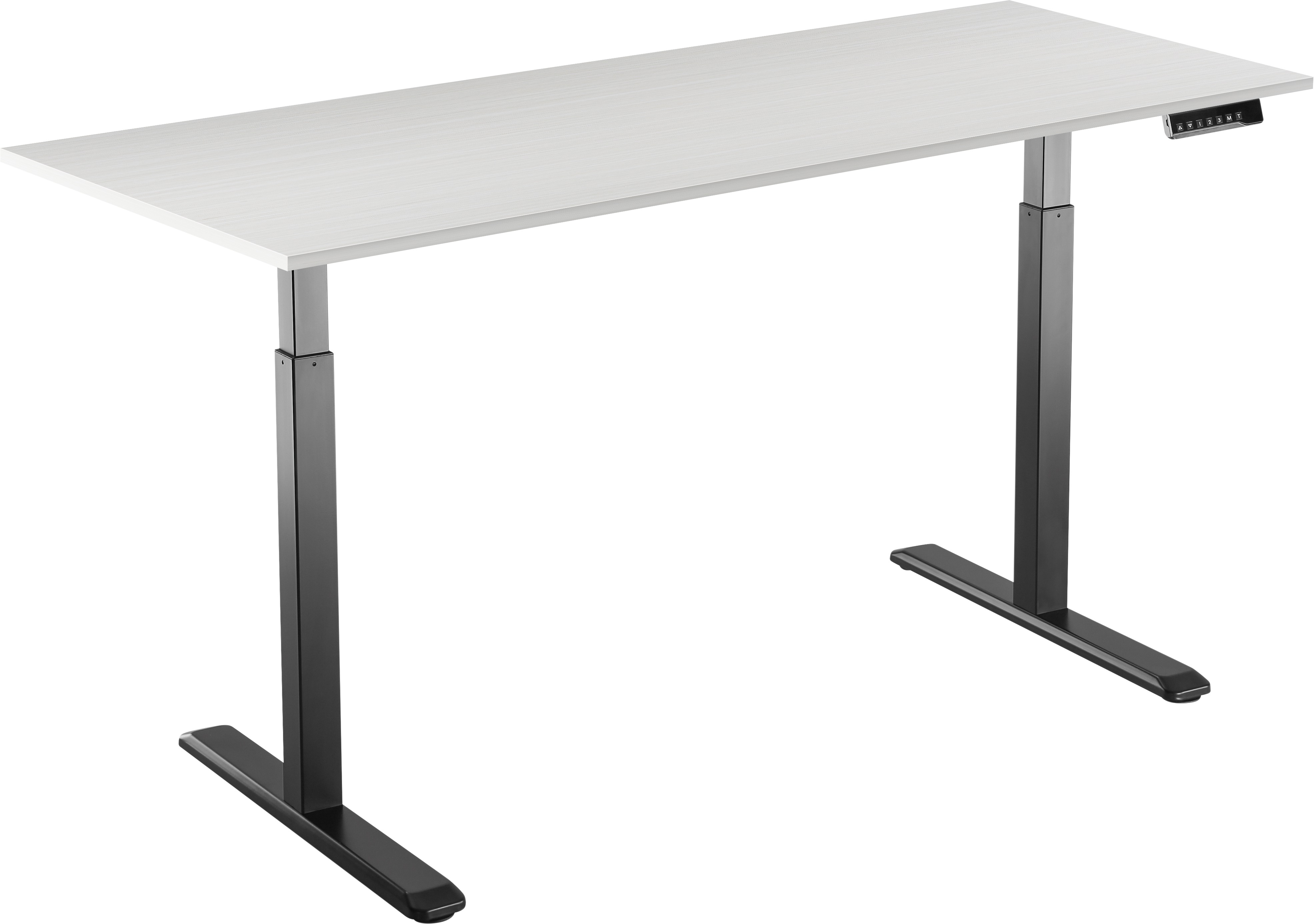 AlzaErgo Table ET2 čierny + doska TTE-03 160 × 80 cm biely dub