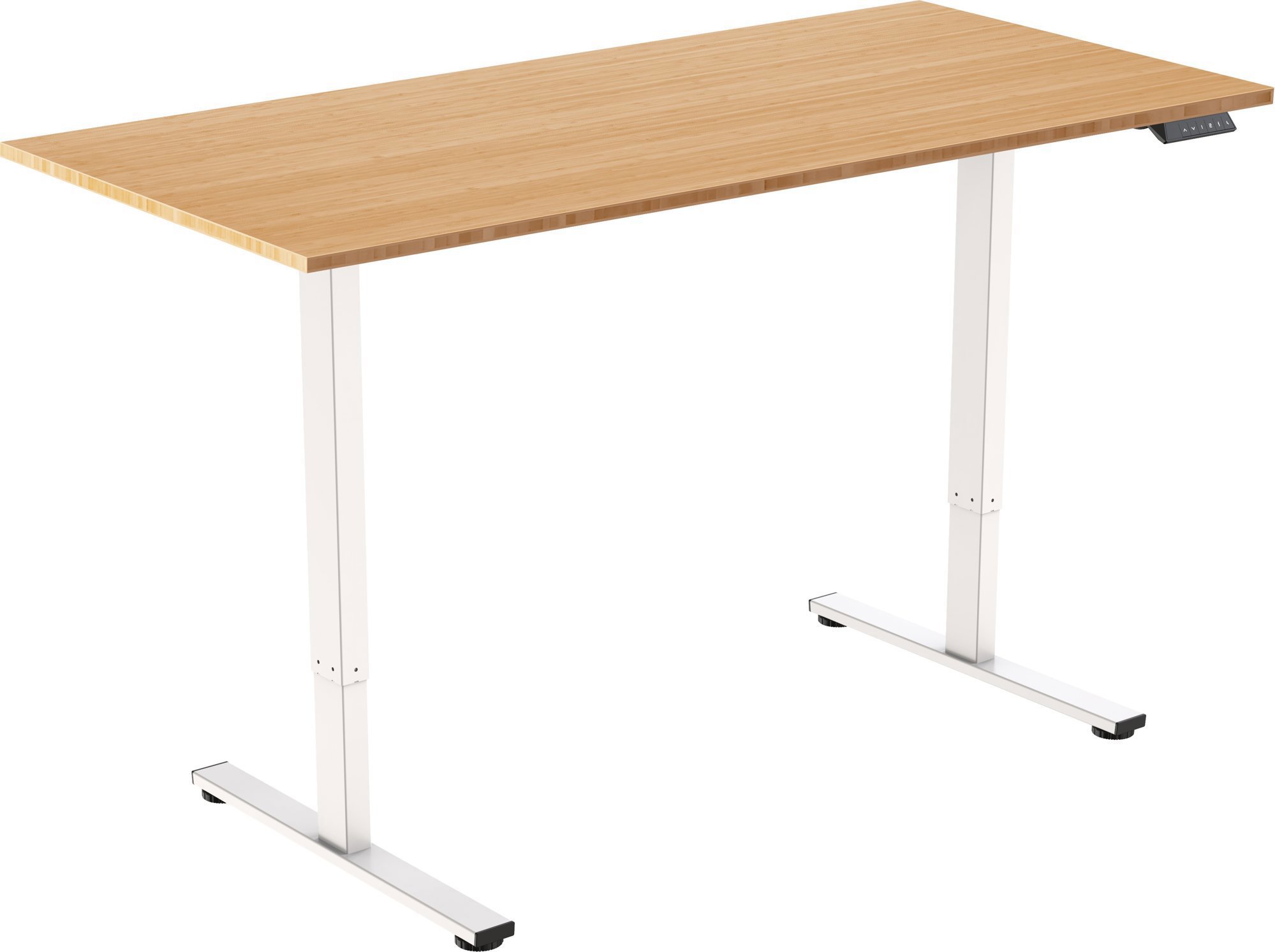 AlzaErgo Table ET2 Core biely + doska 120 × 80 cm bambusová