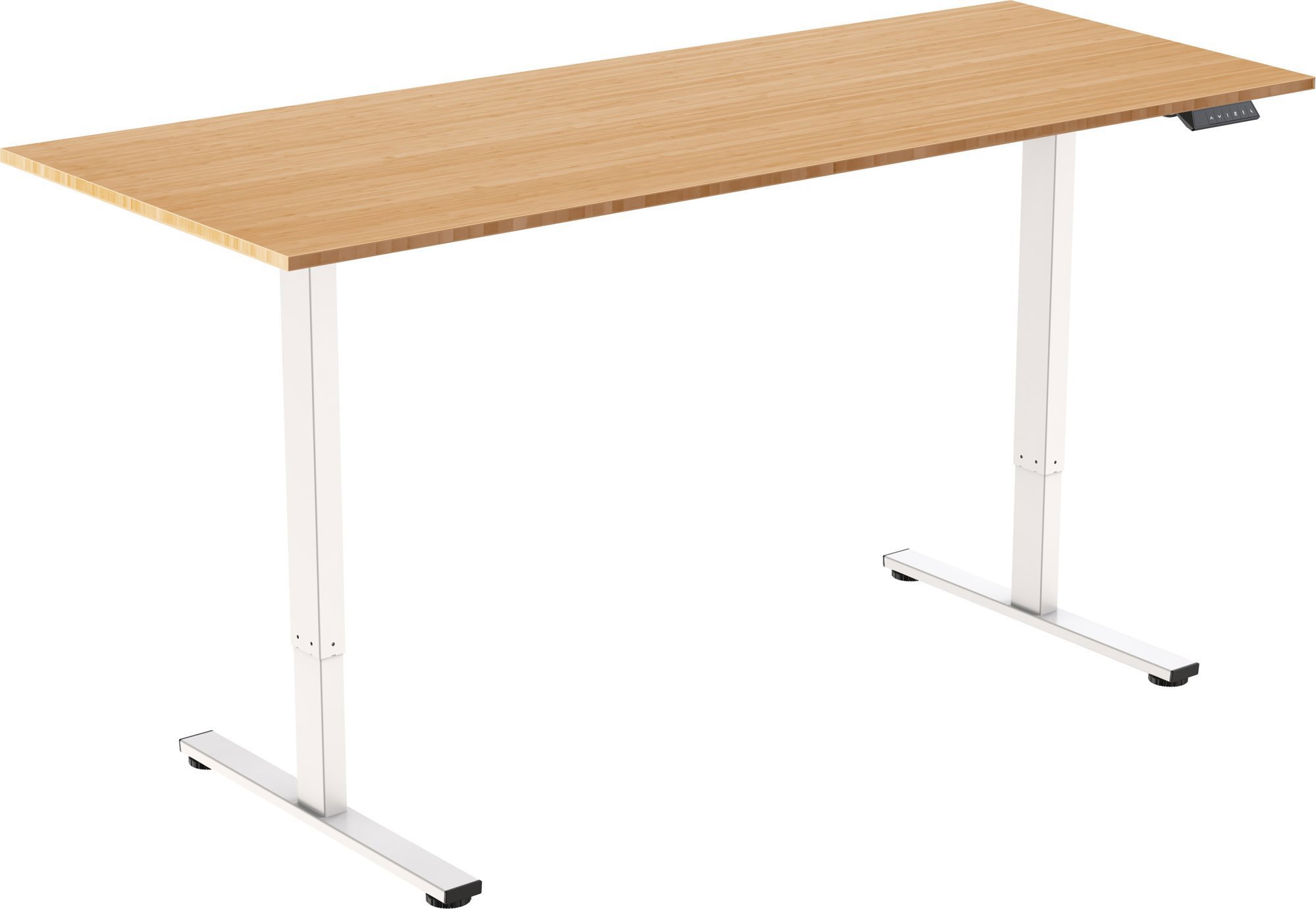 AlzaErgo Table ET2 Core biely + doska 160 × 80 cm bambusová