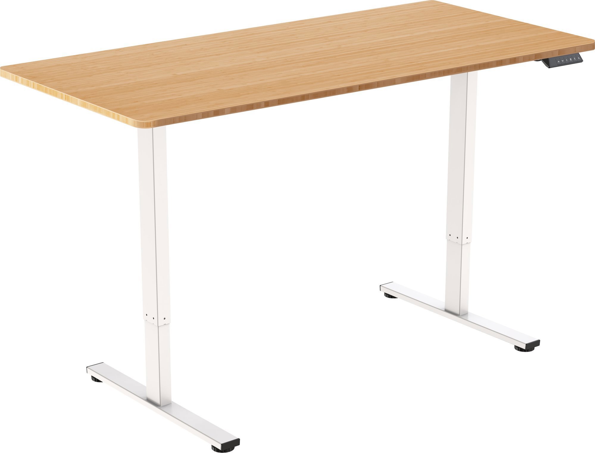 AlzaErgo Table ET2 Core biely + doska 120 × 80 cm bambusová zaoblená