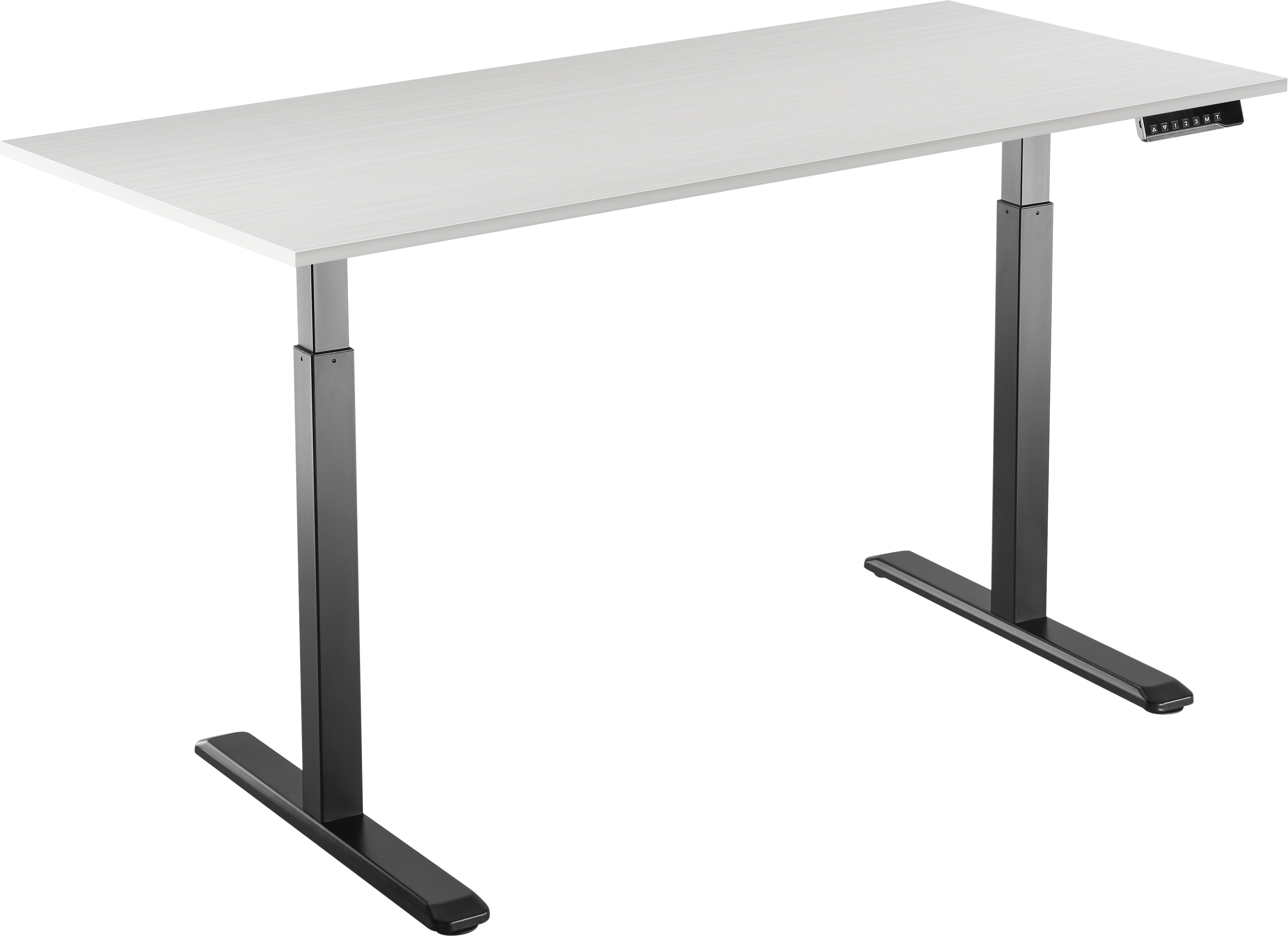 AlzaErgo Table ET2 čierny + doska TTE-01 140 × 80 cm biely dub