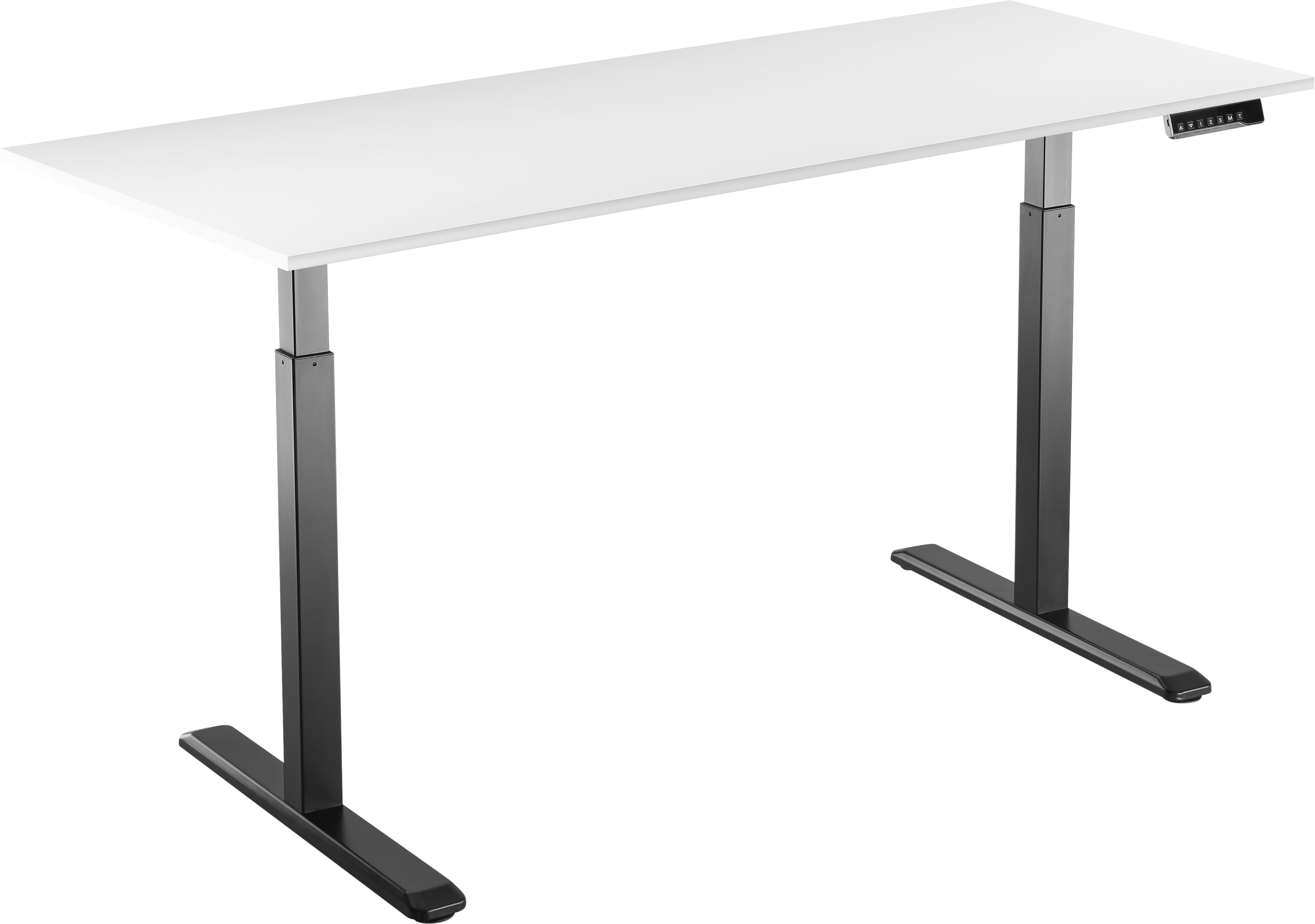 AlzaErgo Table ET2 čierny + doska TTE-03 160 × 80 cm biely laminát