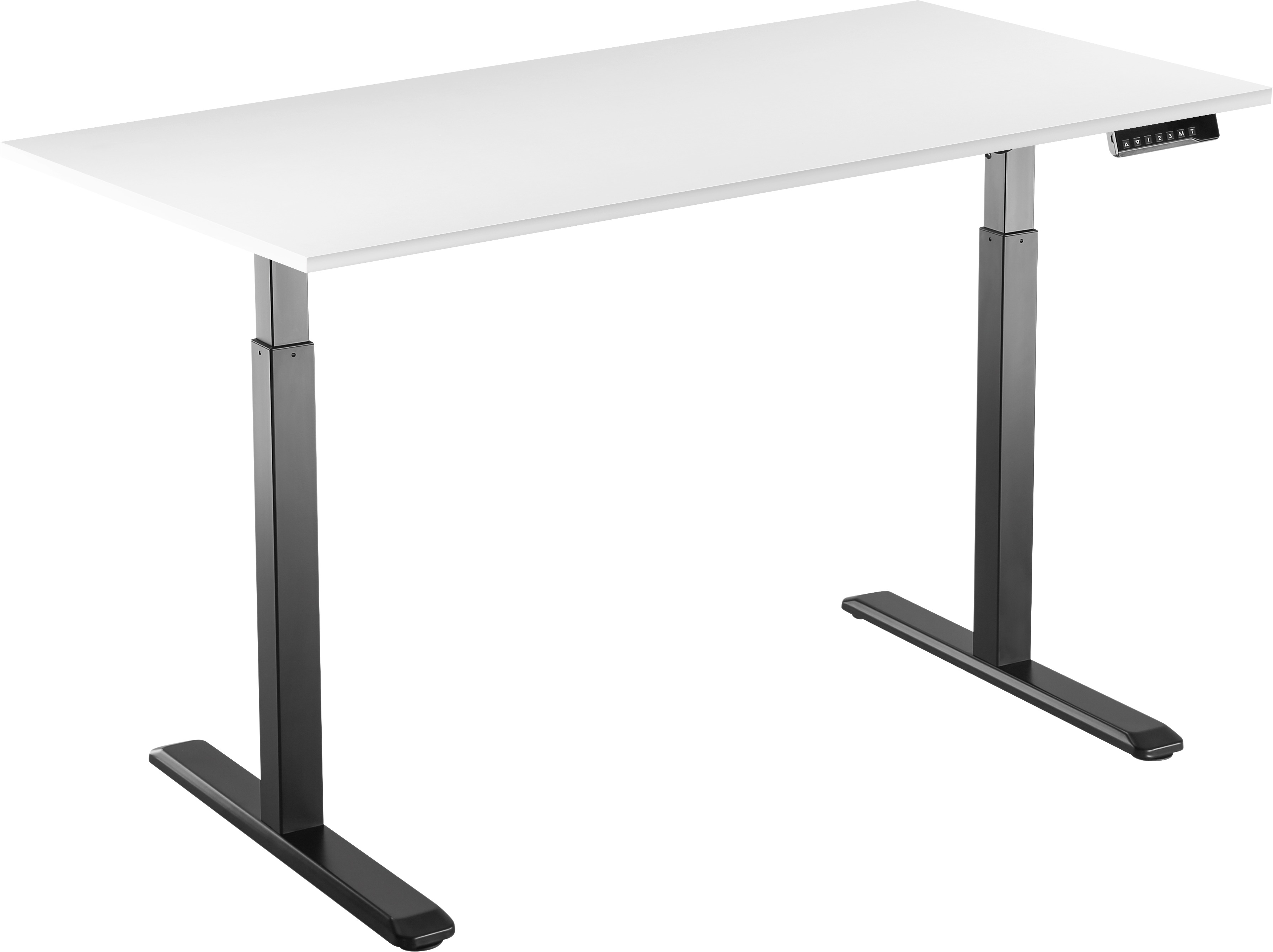 AlzaErgo Table ET2 čierny + doska TTE-12 120 × 80 cm biely laminát