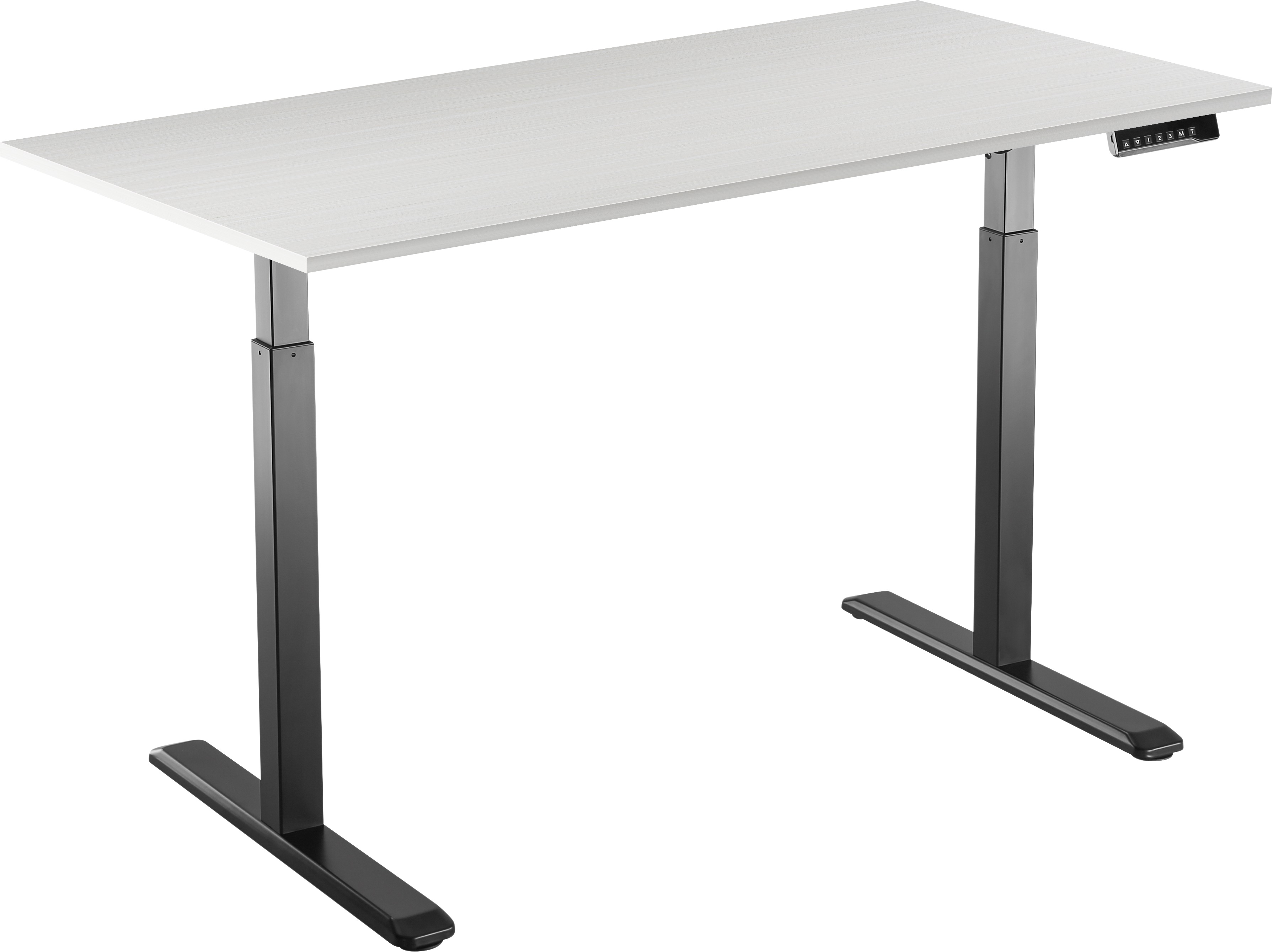 AlzaErgo Table ET2 čierny + doska TTE-12 120 × 80 cm biely dub