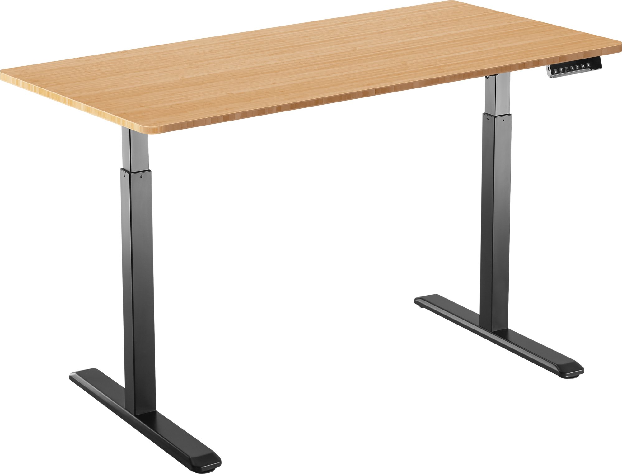 AlzaErgo Table ET2 čierny + doska 120 × 80 cm bambusová zaoblená
