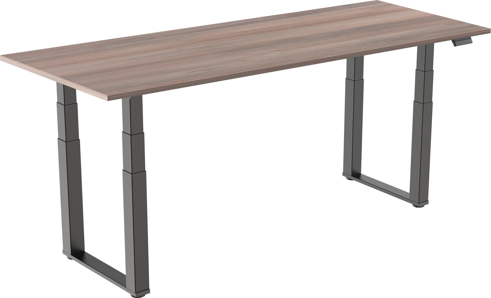 AlzaErgo Table ET7 Heavy Duty čierny + doska 160 × 80 cm lamino sivý dub