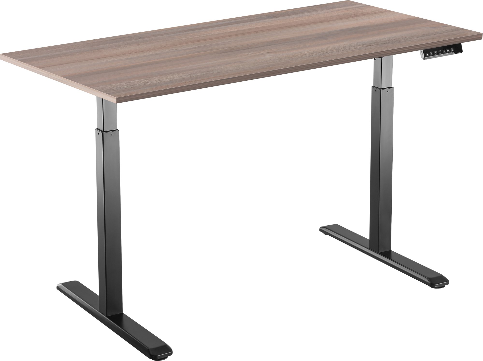 AlzaErgo Table ET2 čierny + doska 120 × 80 cm lamino sivý dub