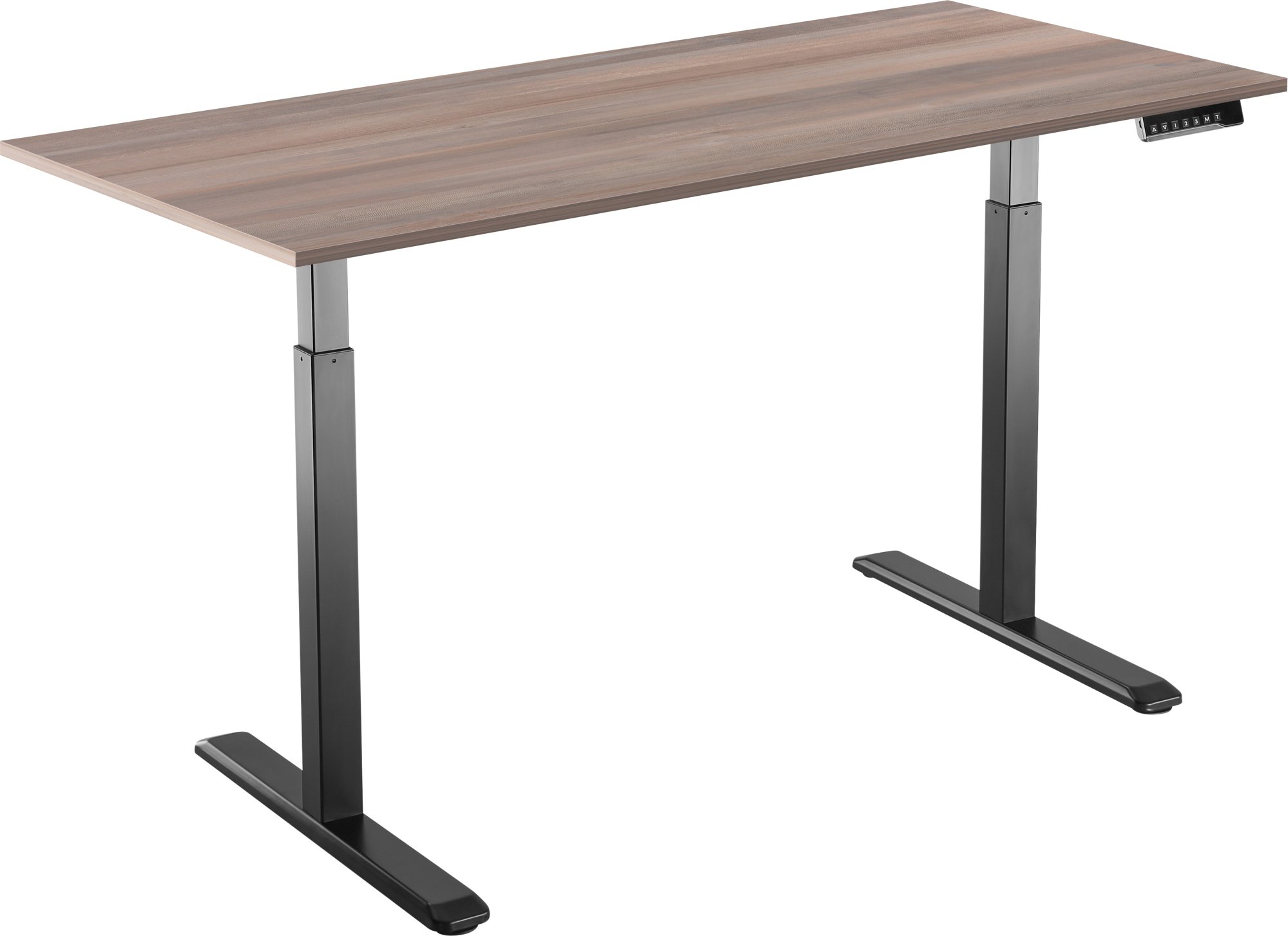 AlzaErgo Table ET2 čierny + doska 140 × 80 cm lamino sivý dub