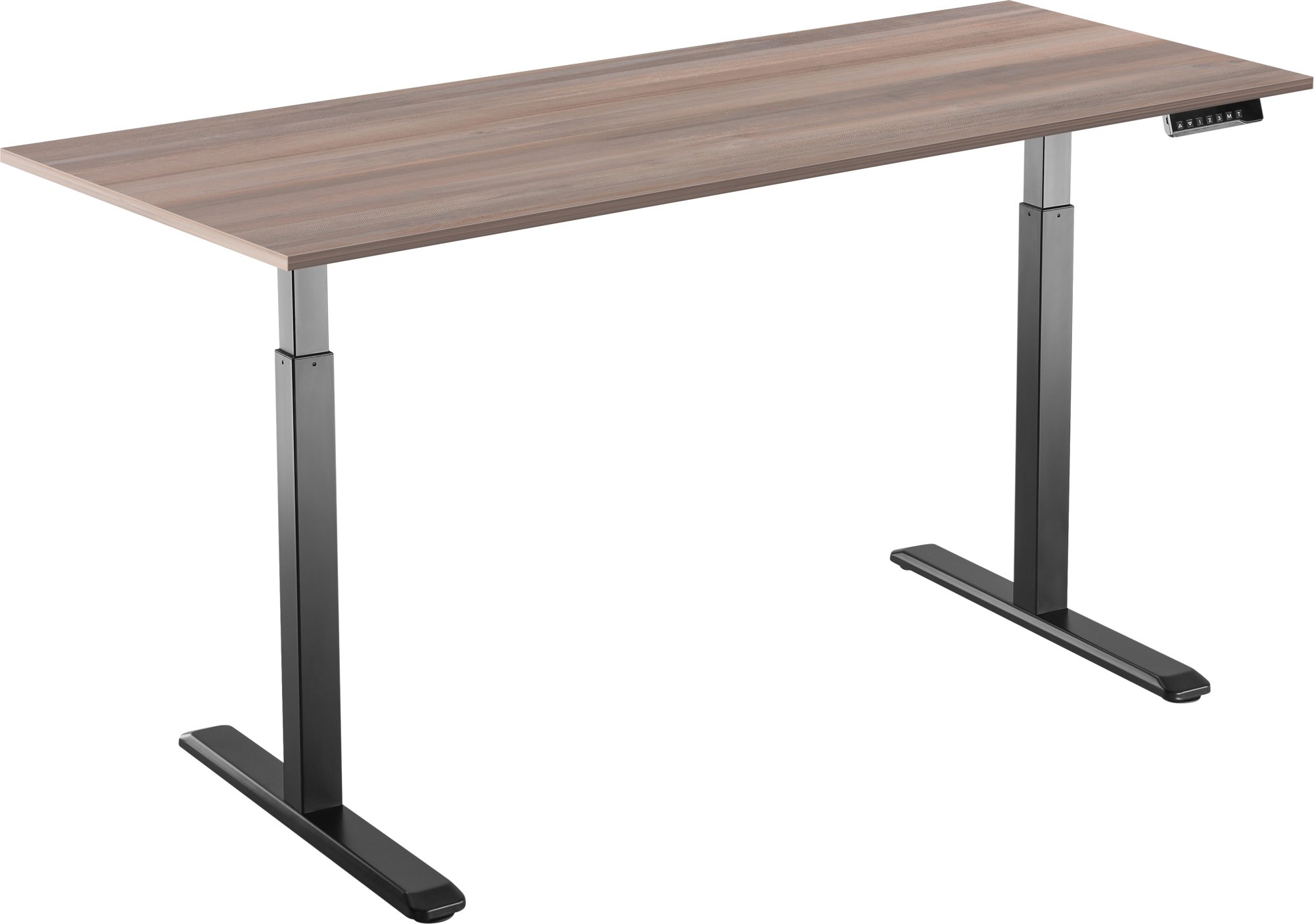 AlzaErgo Table ET2 čierny + doska 160 × 80 cm lamino sivý dub