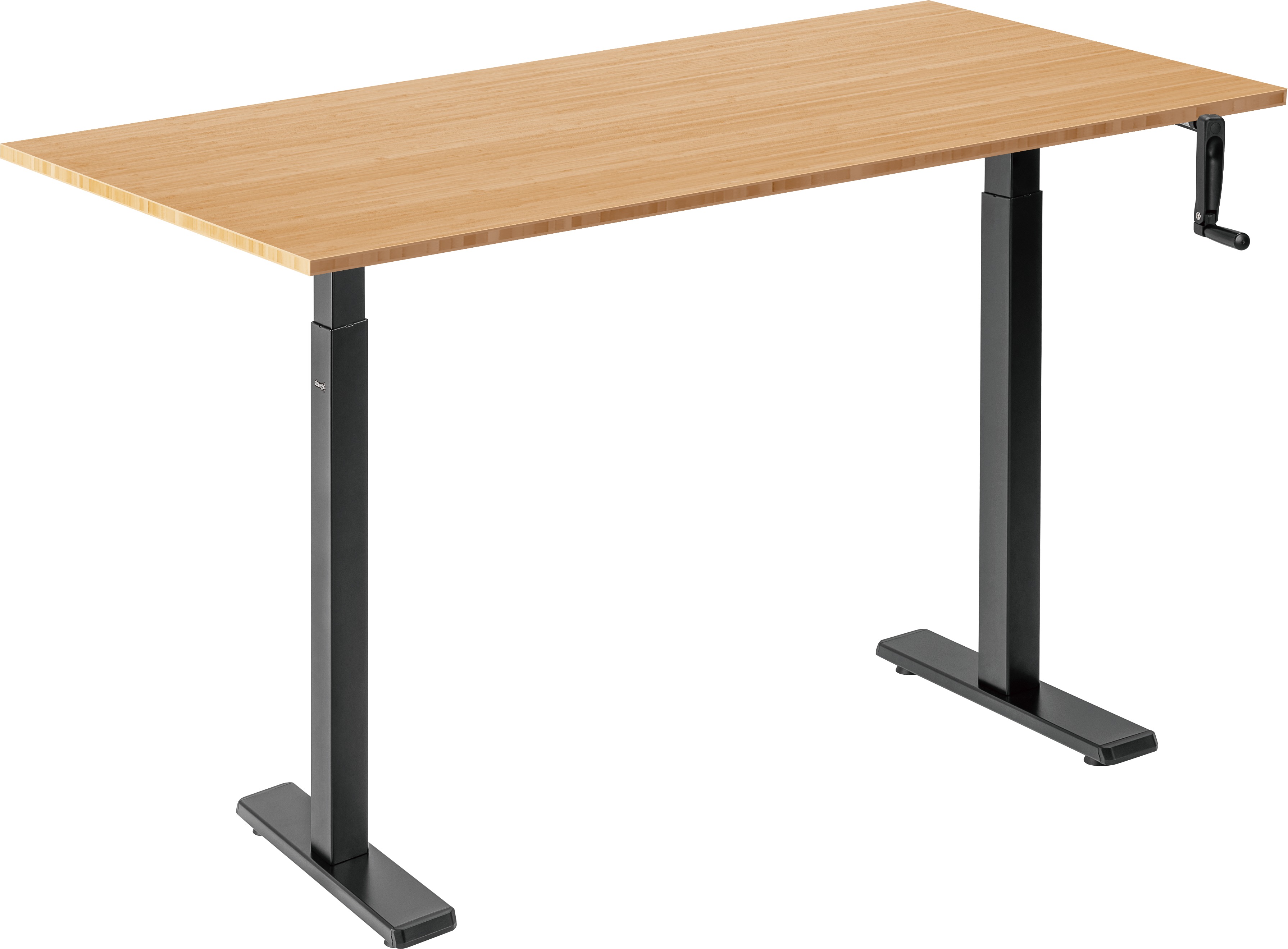 AlzaErgo Table ET3 Essential čierny + doska 120 × 80 cm bambusová