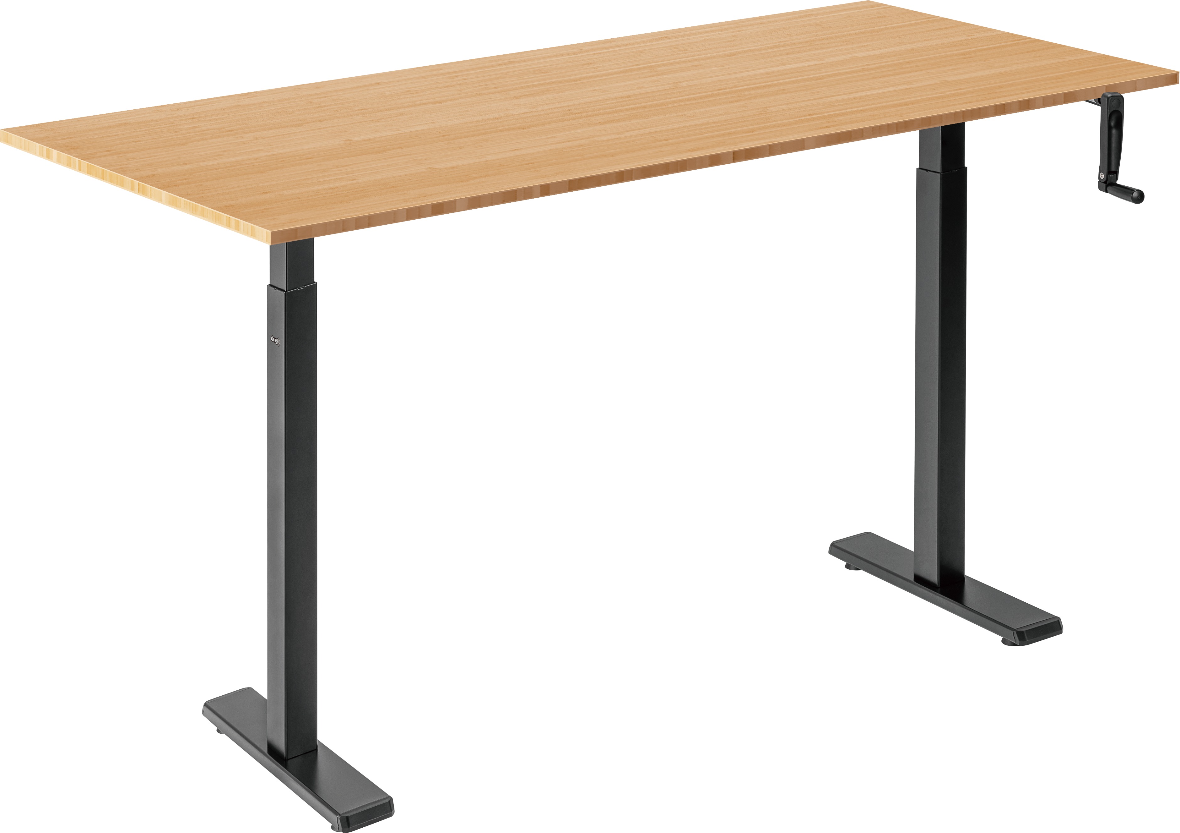 AlzaErgo Table ET3 Essential čierny + doska 140 × 80 cm bambusová