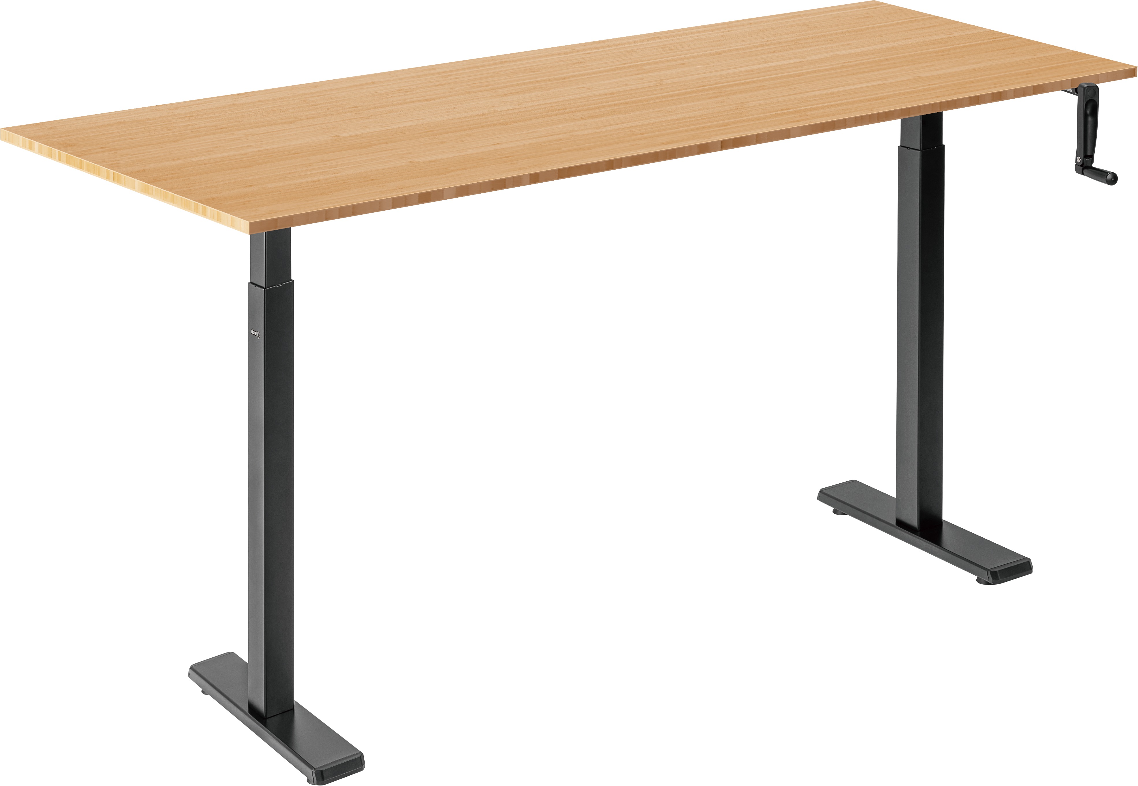 AlzaErgo Table ET3 Essential čierny + doska 160 × 80 cm bambusová