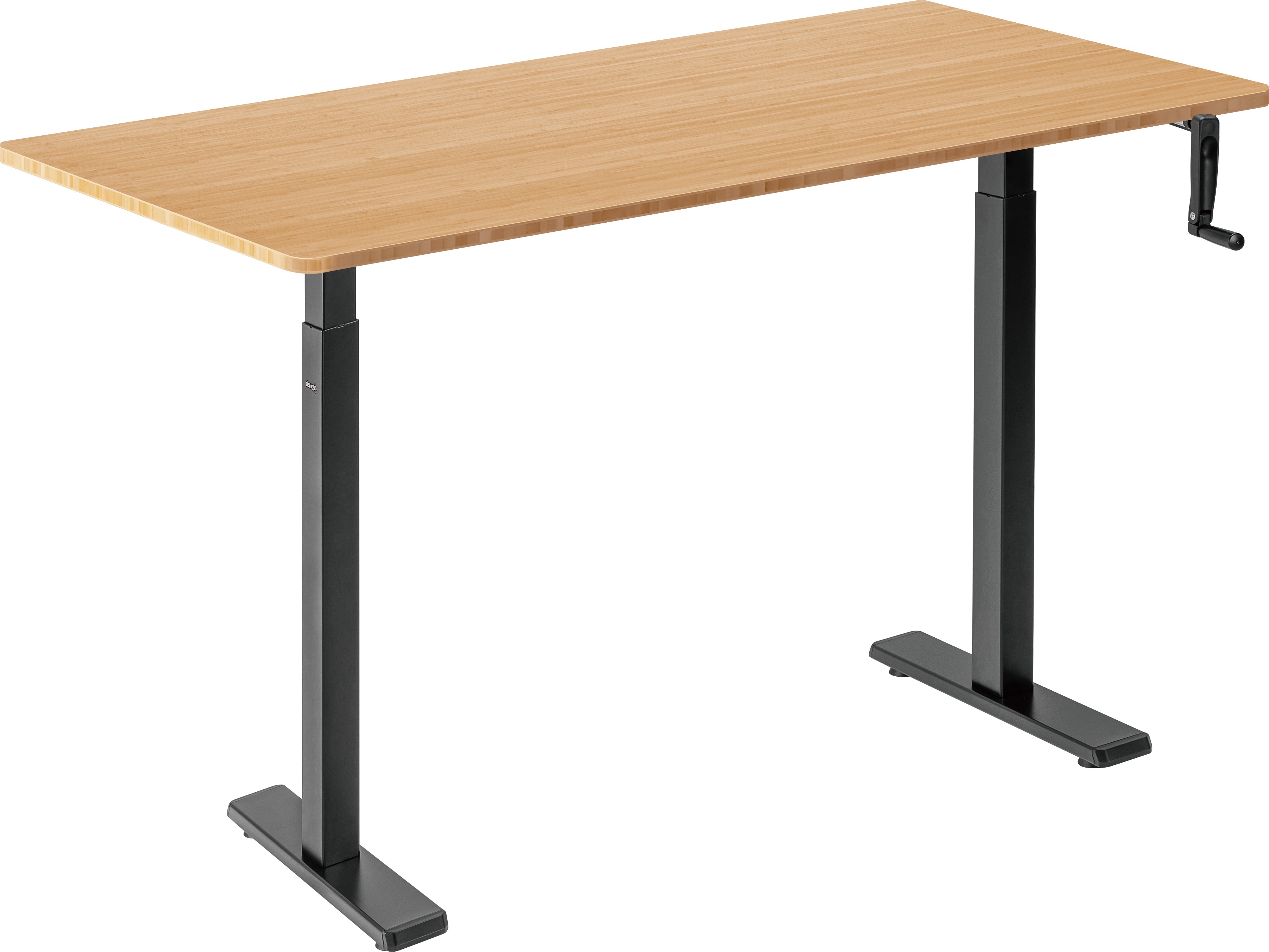 AlzaErgo Table ET3 Essential čierny + doska 120 × 80 cm bambusová zaoblená