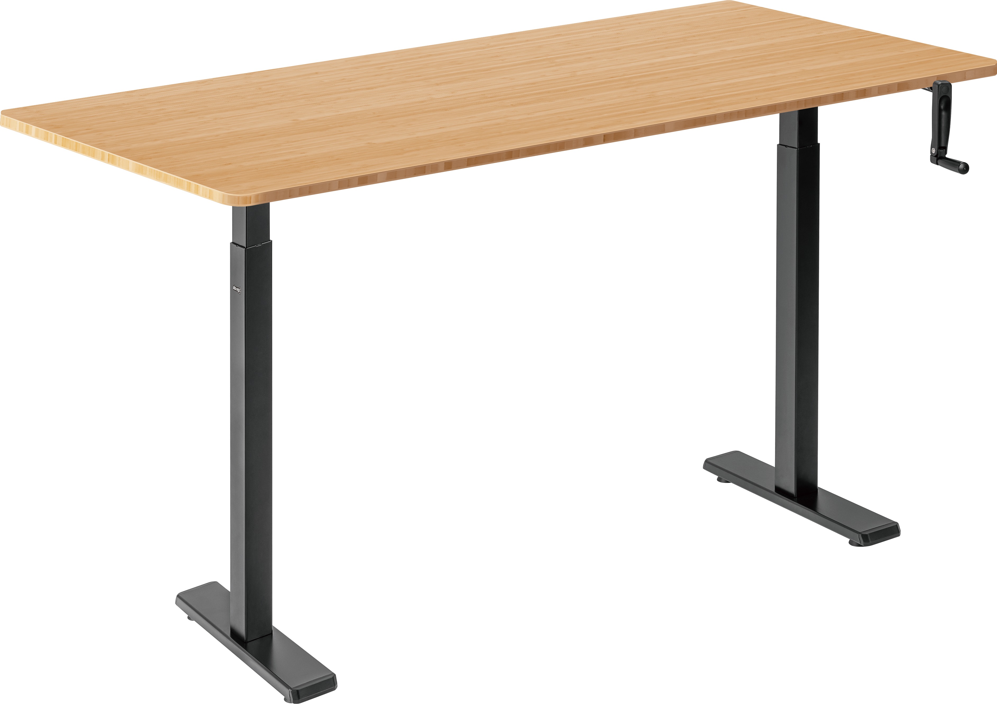 AlzaErgo Table ET3 Essential čierny + doska 140 × 80 cm bambusová zaoblená
