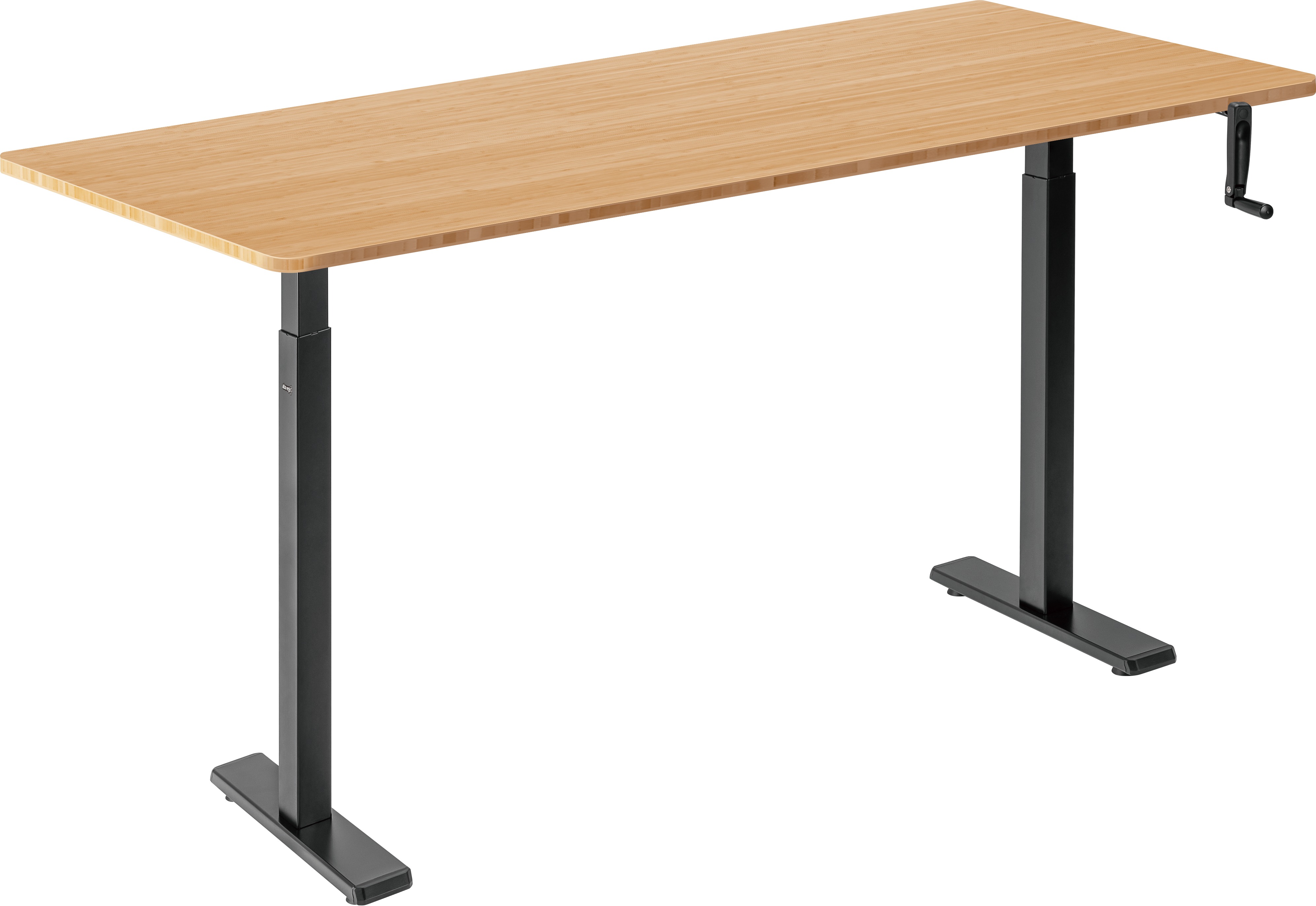 AlzaErgo Table ET3 Essential čierny + doska 160 × 80 cm bambusová zaoblená