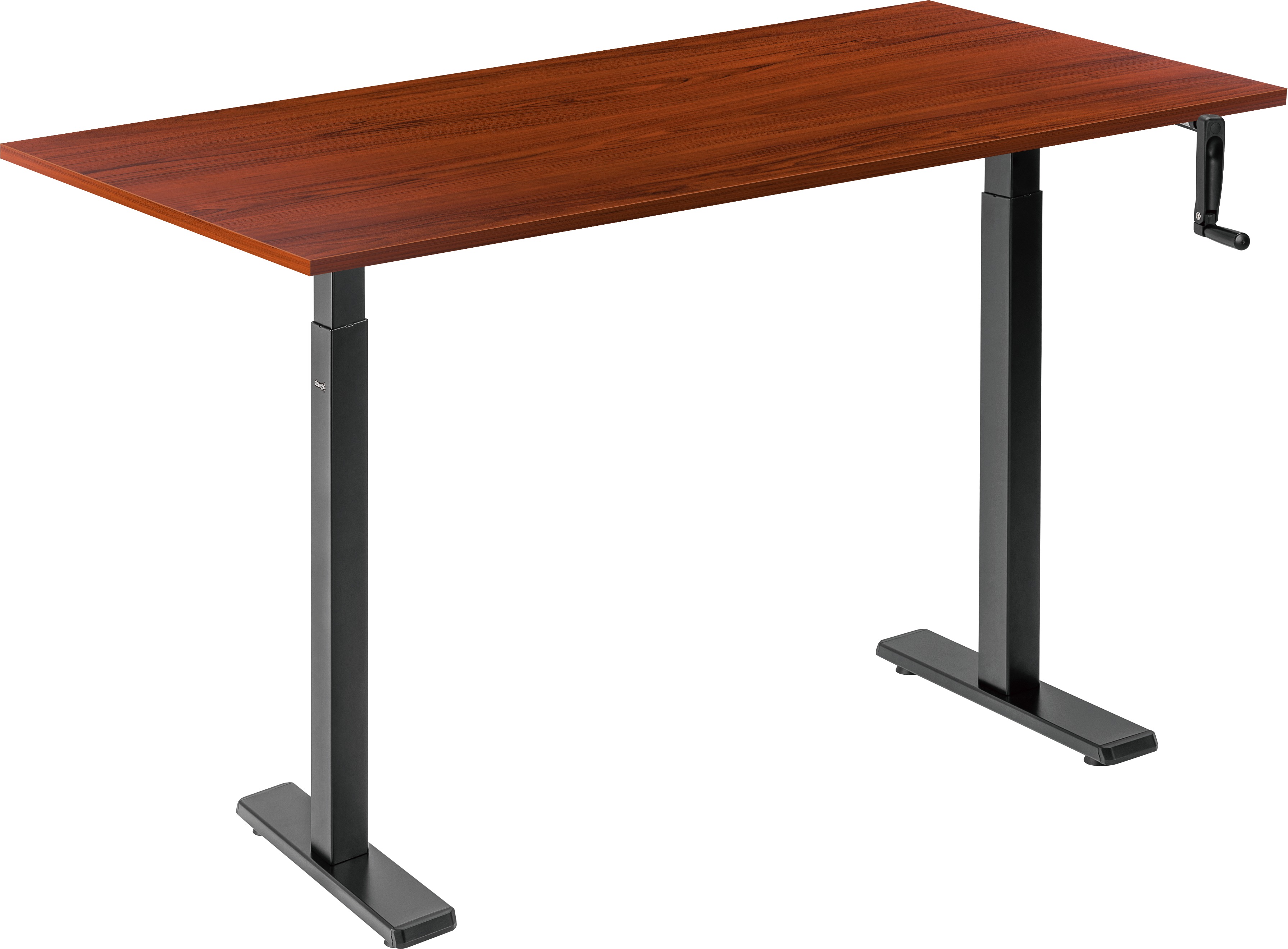 AlzaErgo Table ET3 Essential čierny + doska 120 × 80 cm lamino gaštan