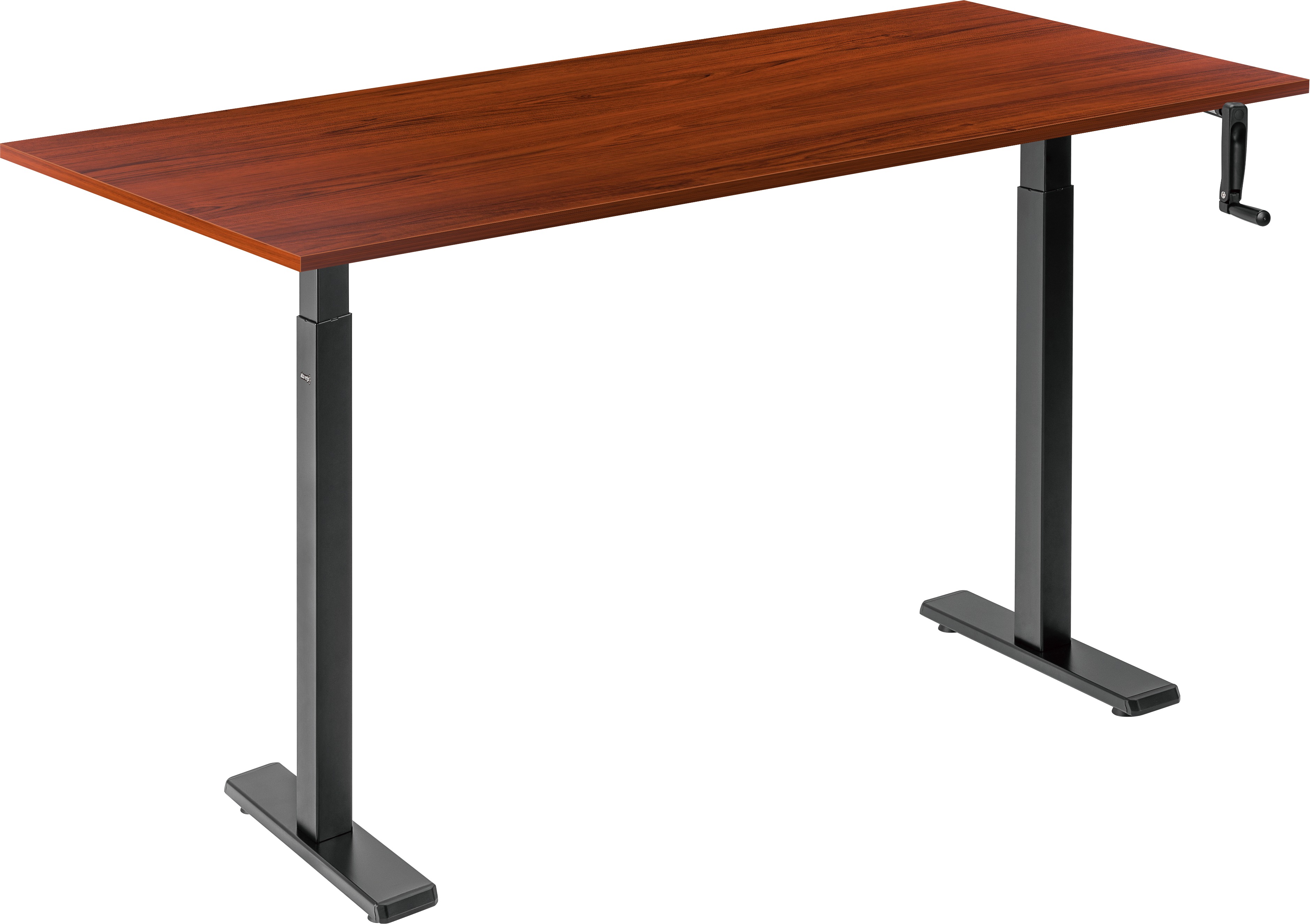 AlzaErgo Table ET3 Essential čierny + doska 140 × 80 cm lamino gaštan