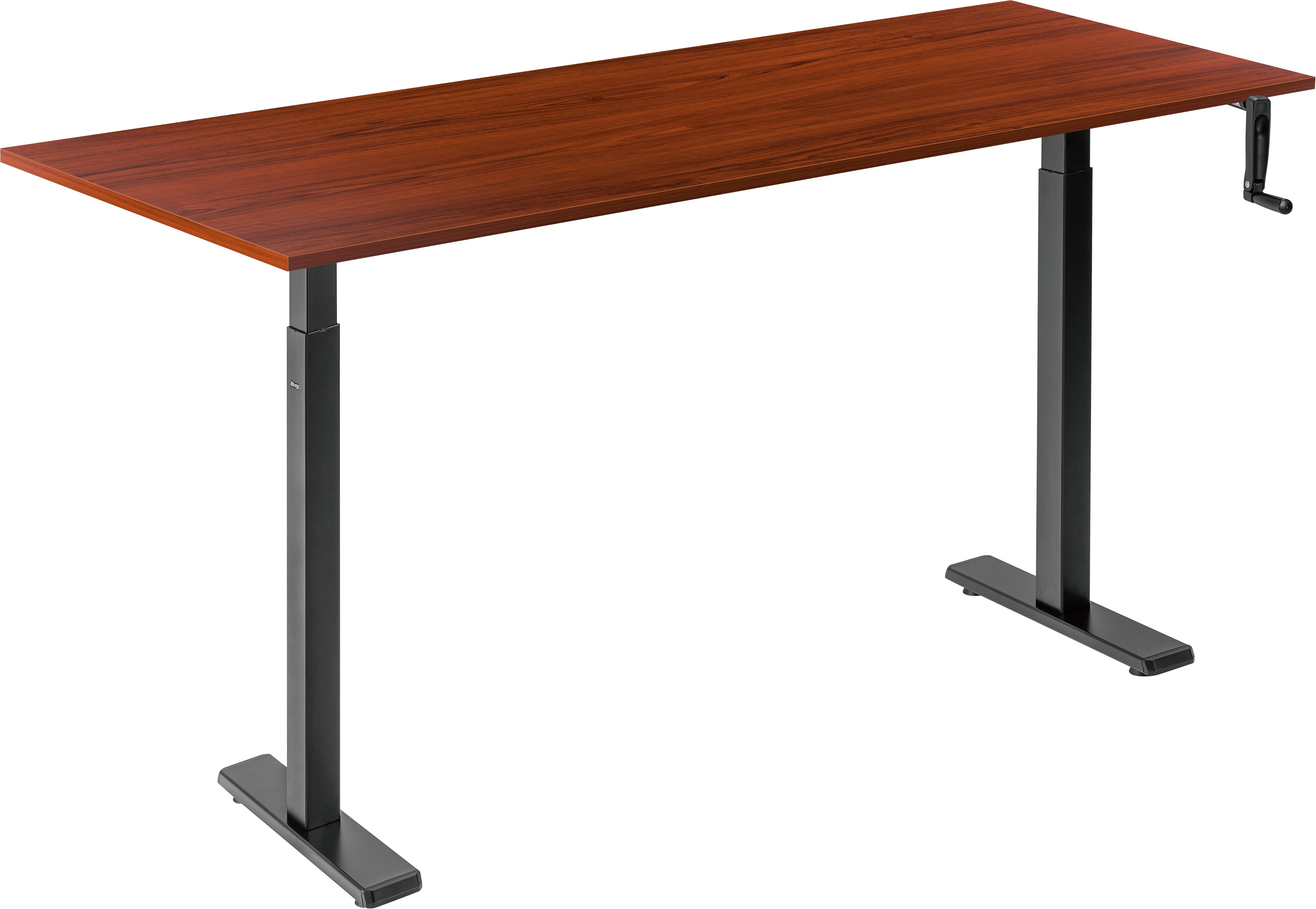 AlzaErgo Table ET3 Essential čierny + doska 160 × 80 cm lamino gaštan