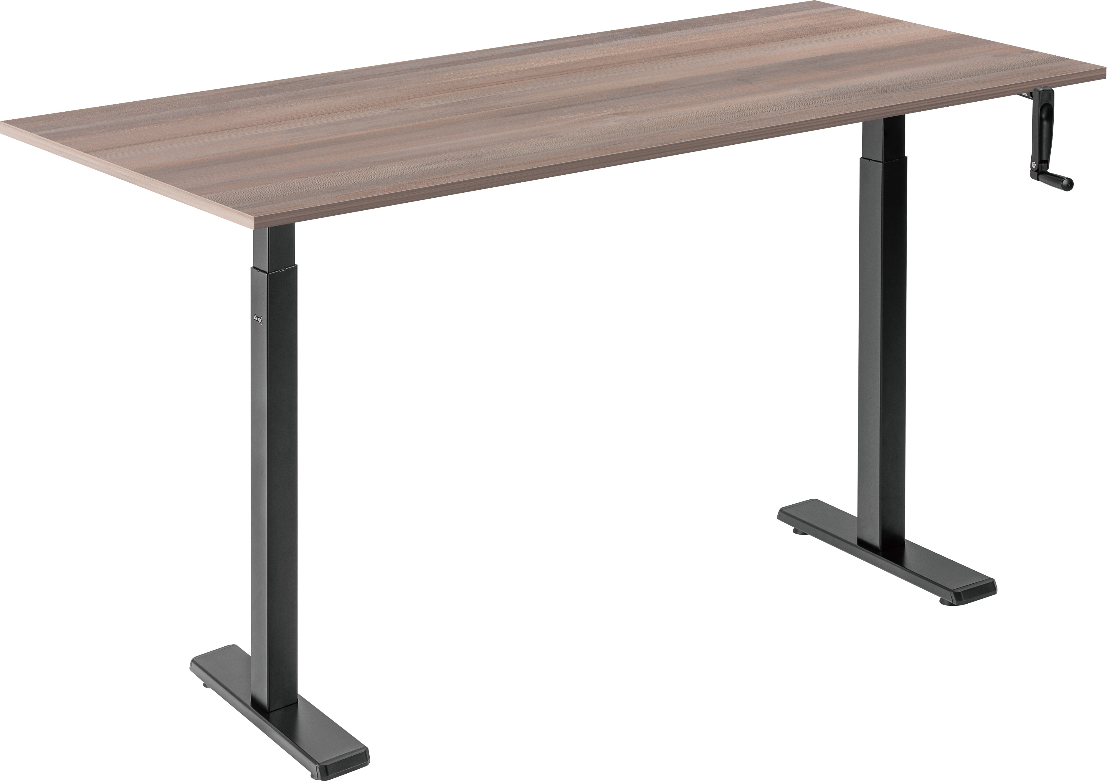 AlzaErgo Table ET3 Essential čierny + doska 140 × 80 cm lamino sivý dub
