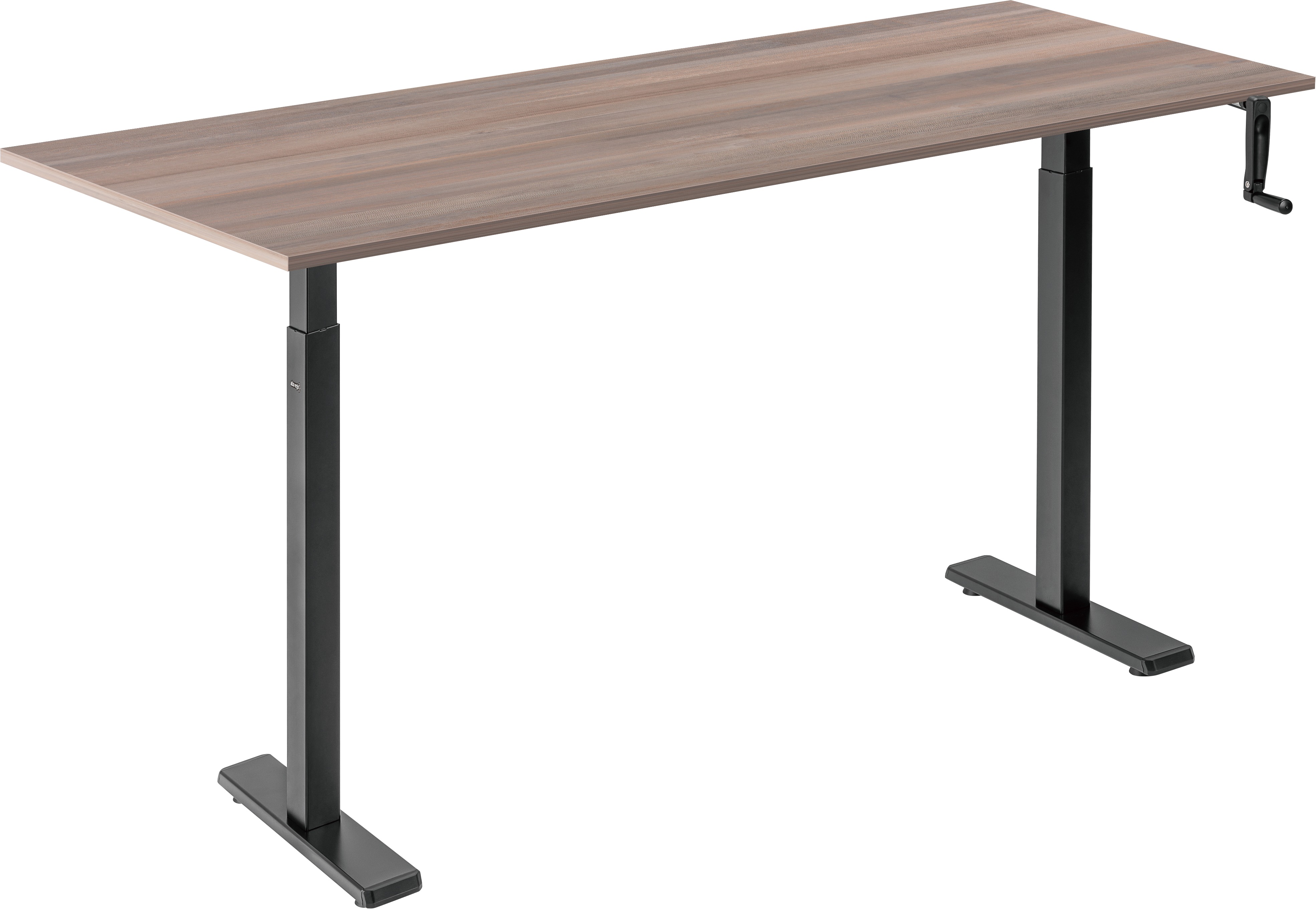 AlzaErgo Table ET3 Essential čierny + doska 160 × 80 cm lamino sivý dub