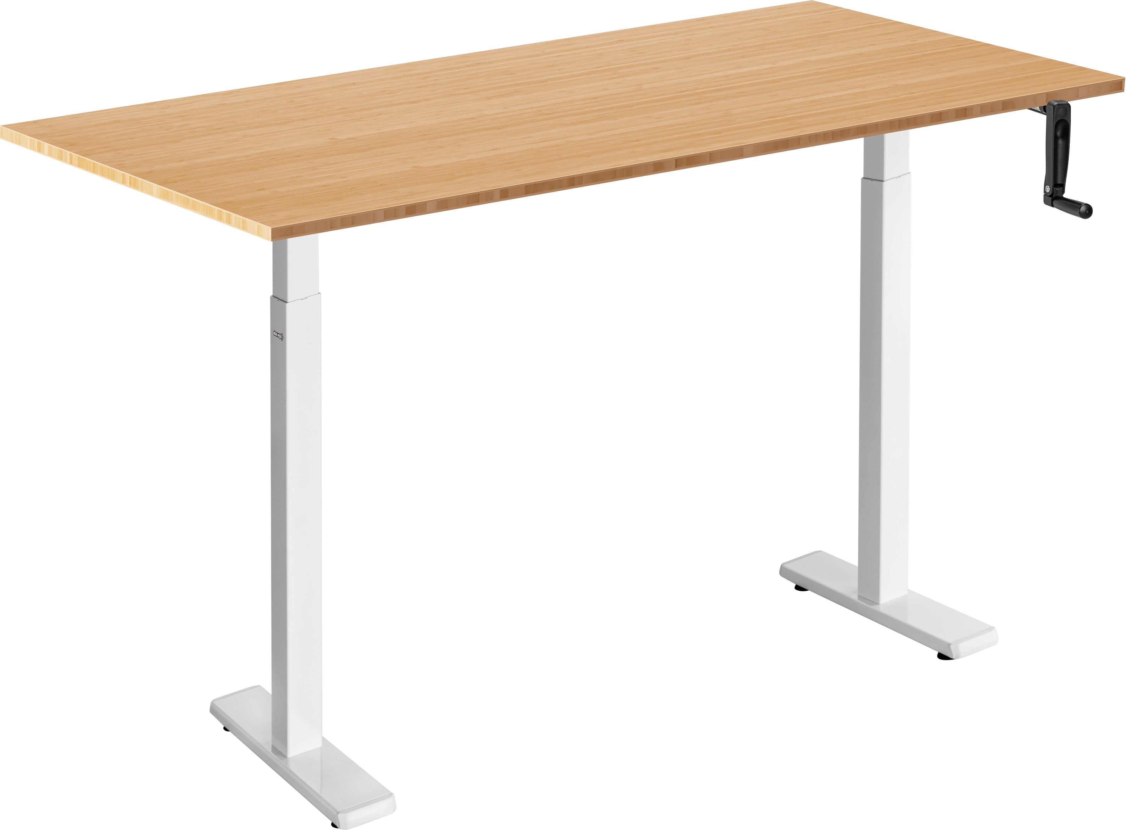 AlzaErgo Table ET3 Essential biely + doska 120 × 80 cm bambusová