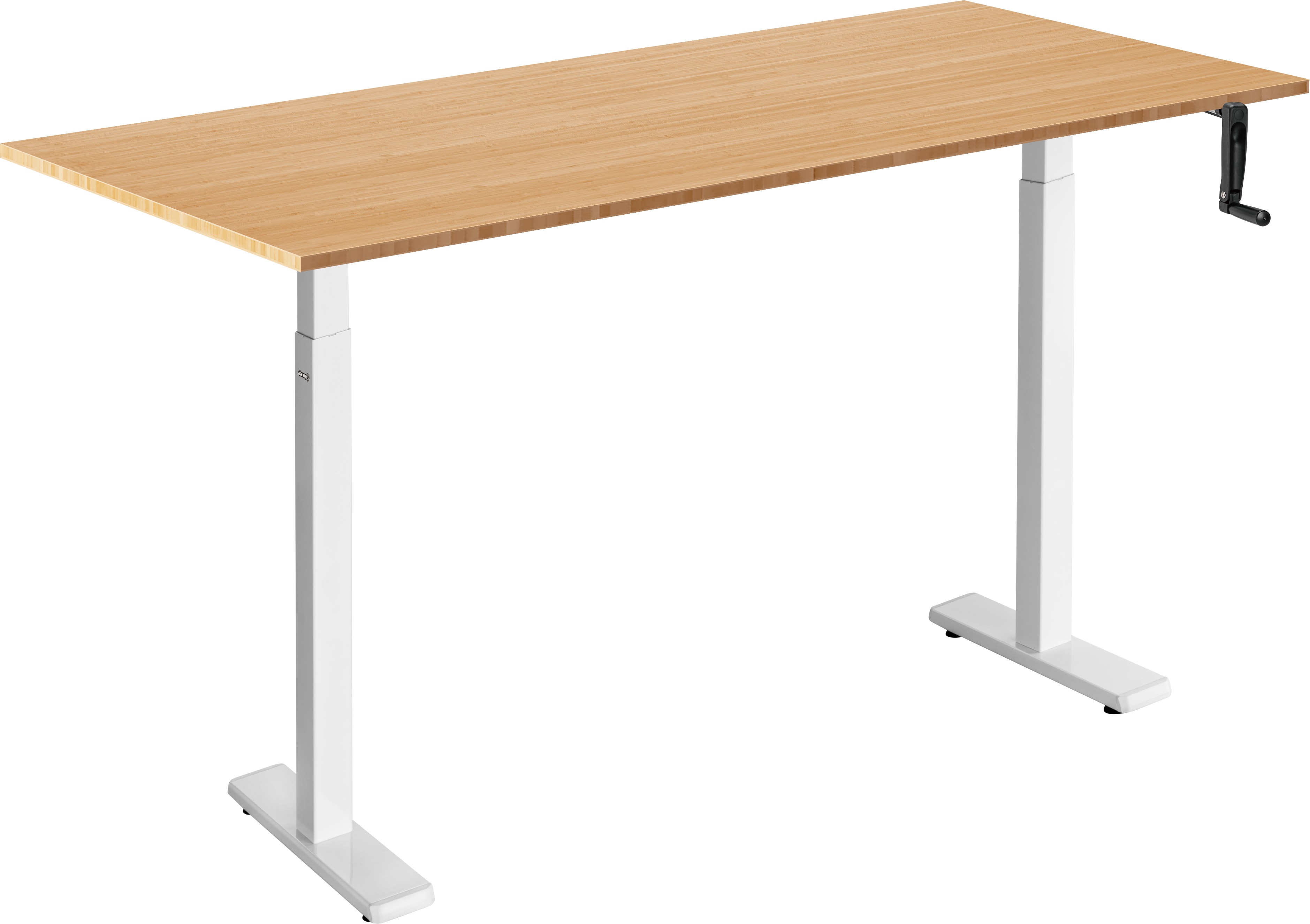 AlzaErgo Table ET3 Essential biely + doska 140 × 80 cm bambusová